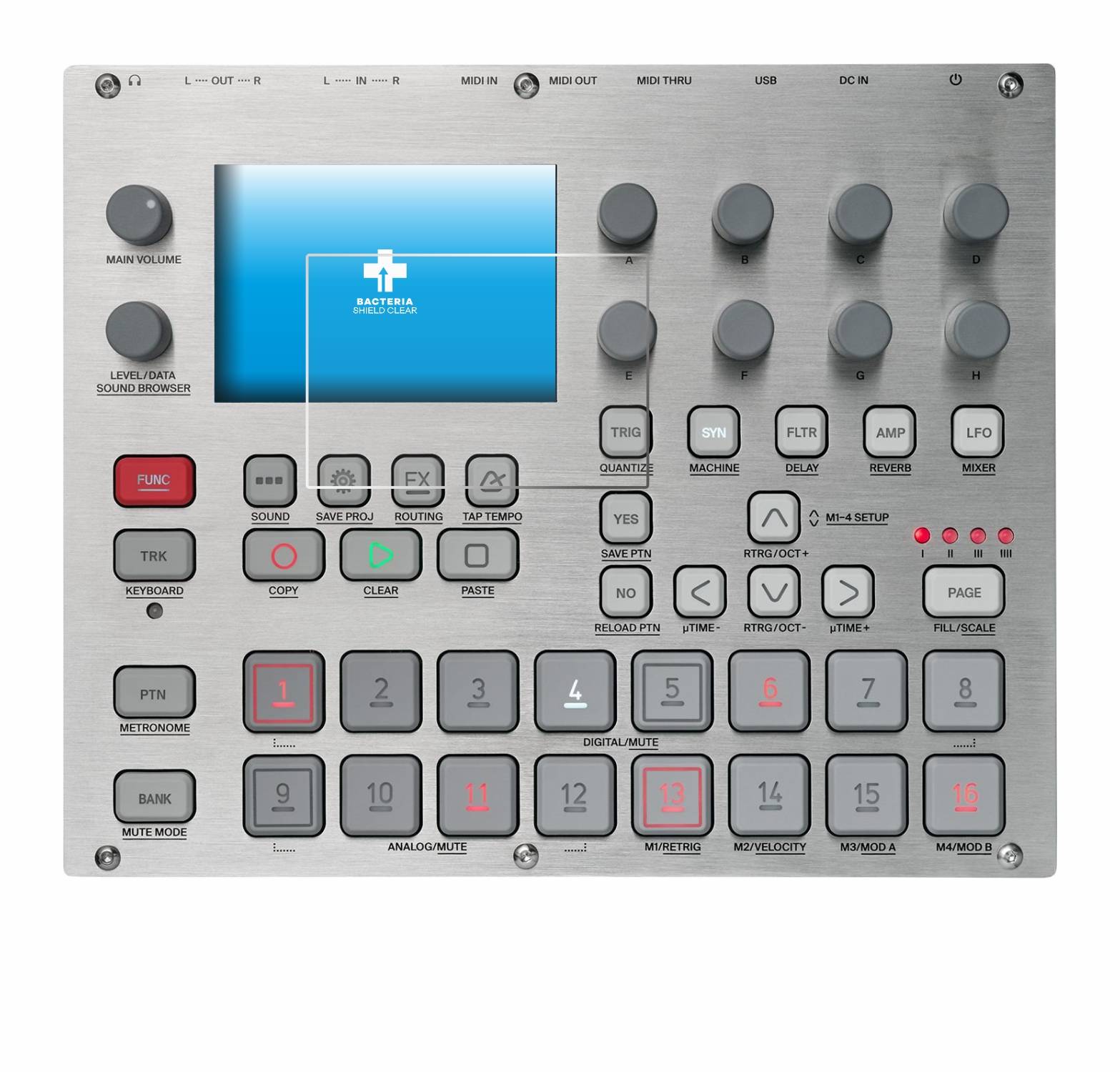 upscreen Bacteria Shield Schutzfolie für Elektron Syntakt E25 Remix Edition - Antibakteriell