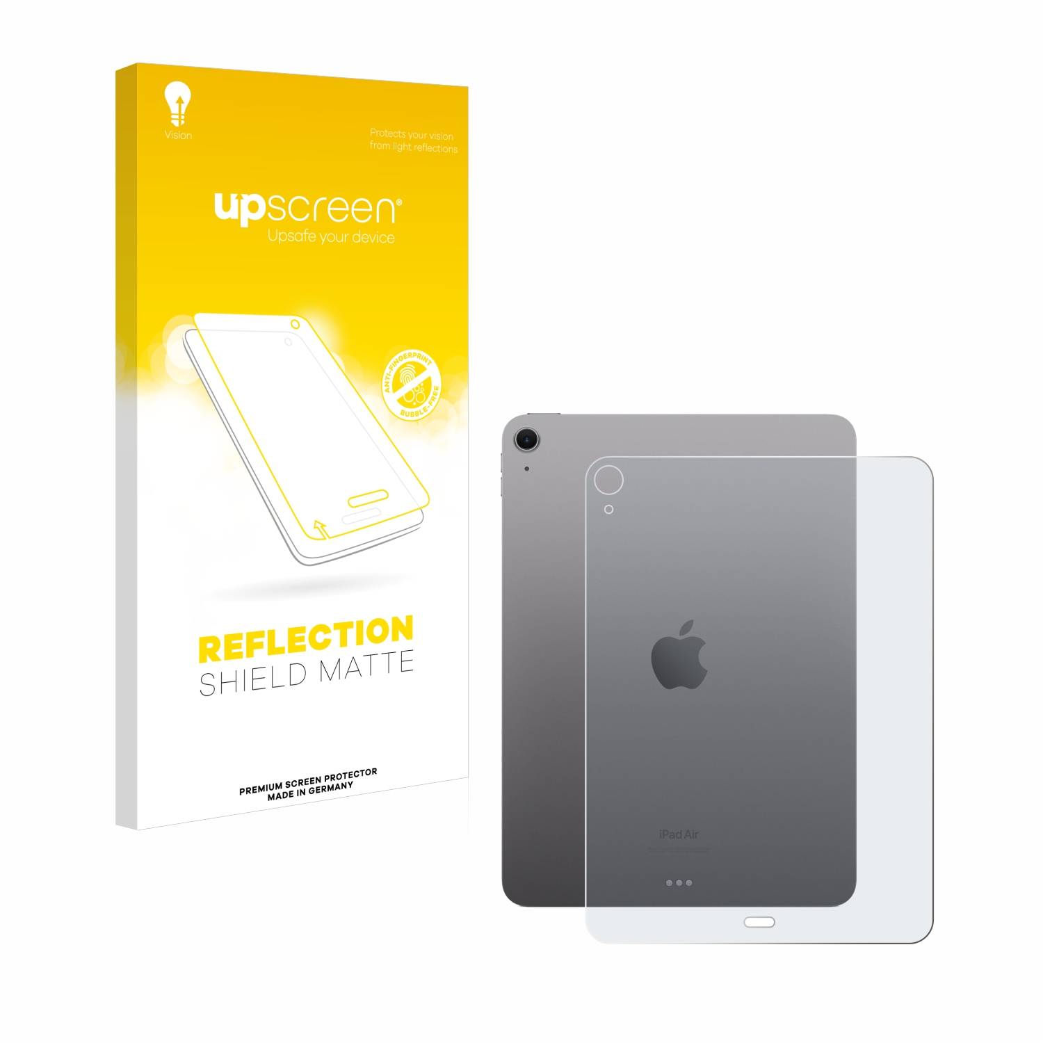 upscreen Reflection Shield Matt Schutzfolie für Apple iPad Air 11 WiFi Cellular 2024 (Rückseite)