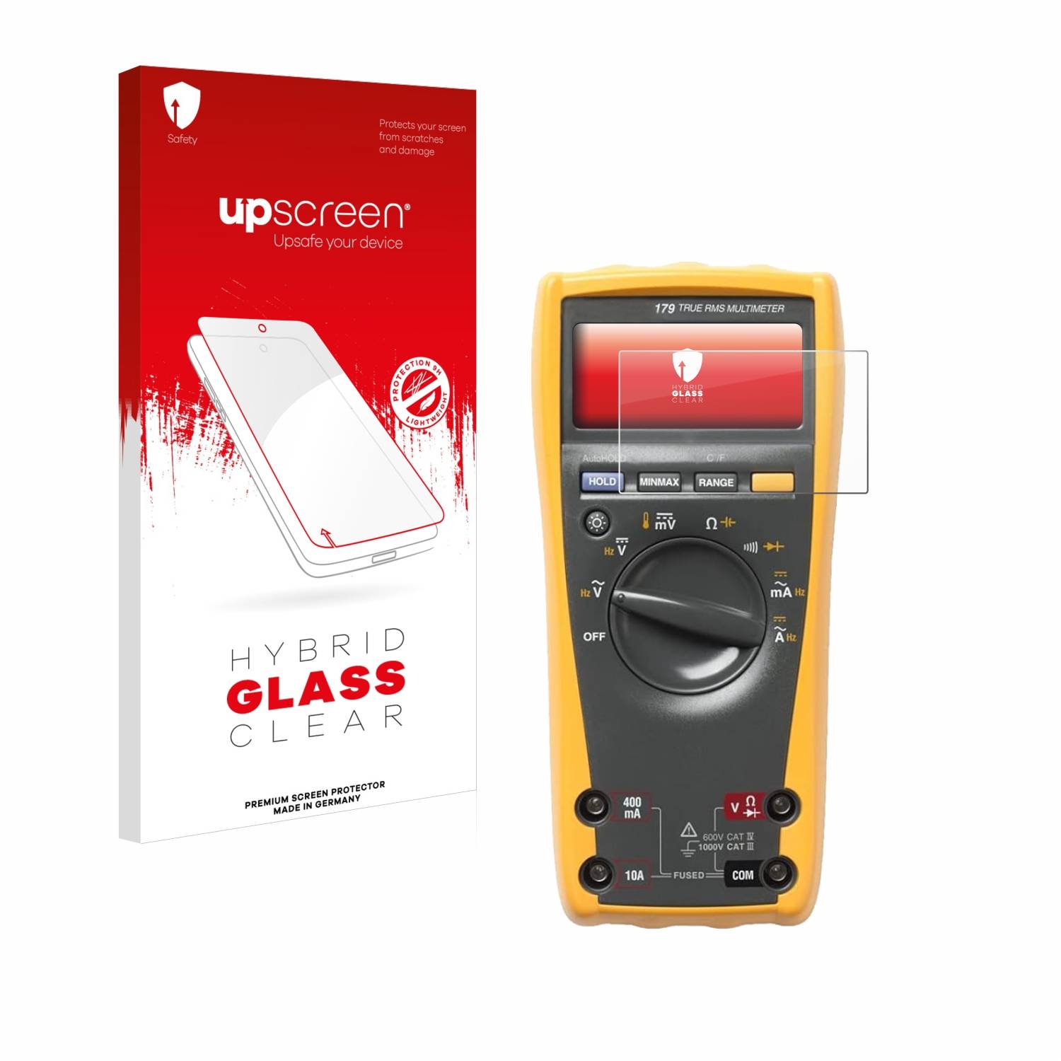 upscreen Hybrid Glas Panzer-Folie für Fluke 179 Multimeter