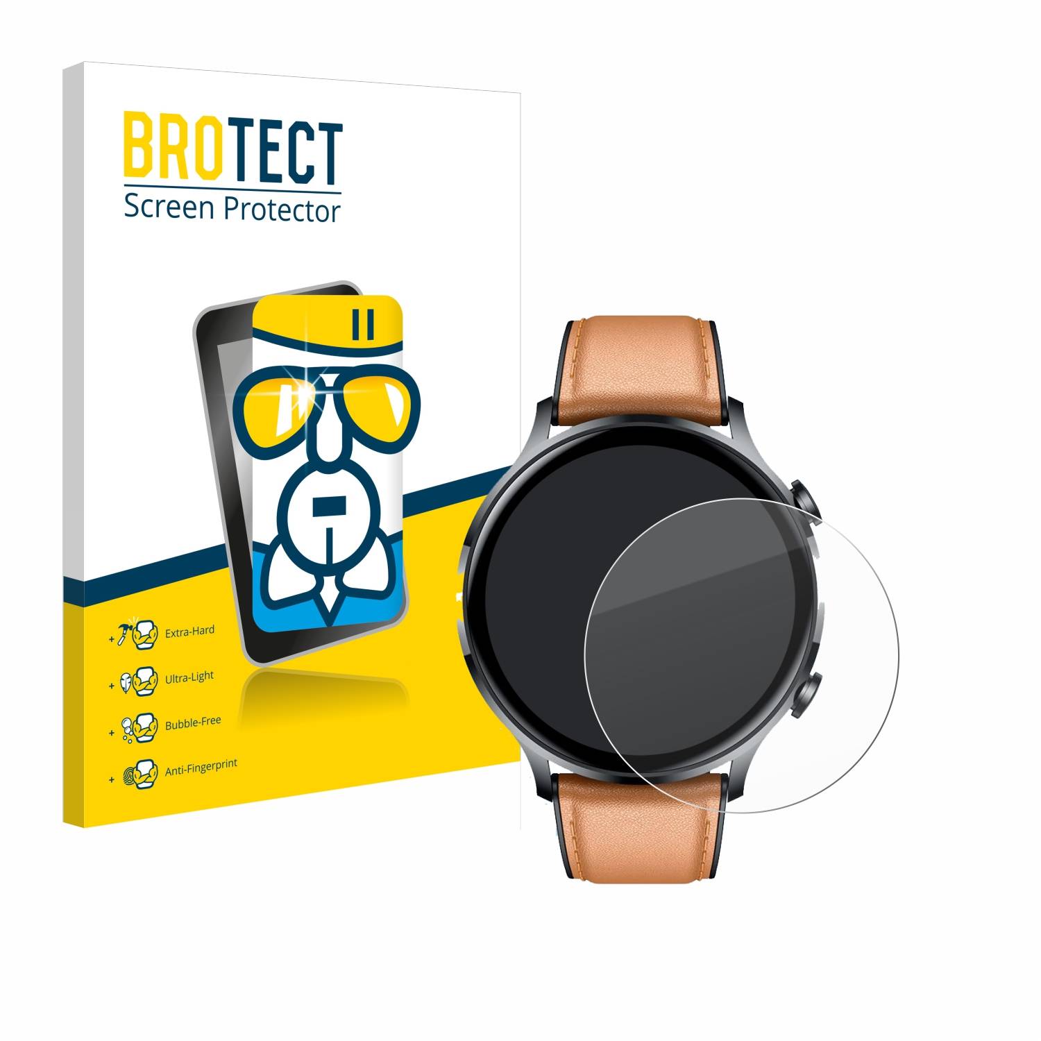 BROTECT AirGlass Glas Panzer-Folie für NONGAMX Smartwatch 1.39 - Schutzglas