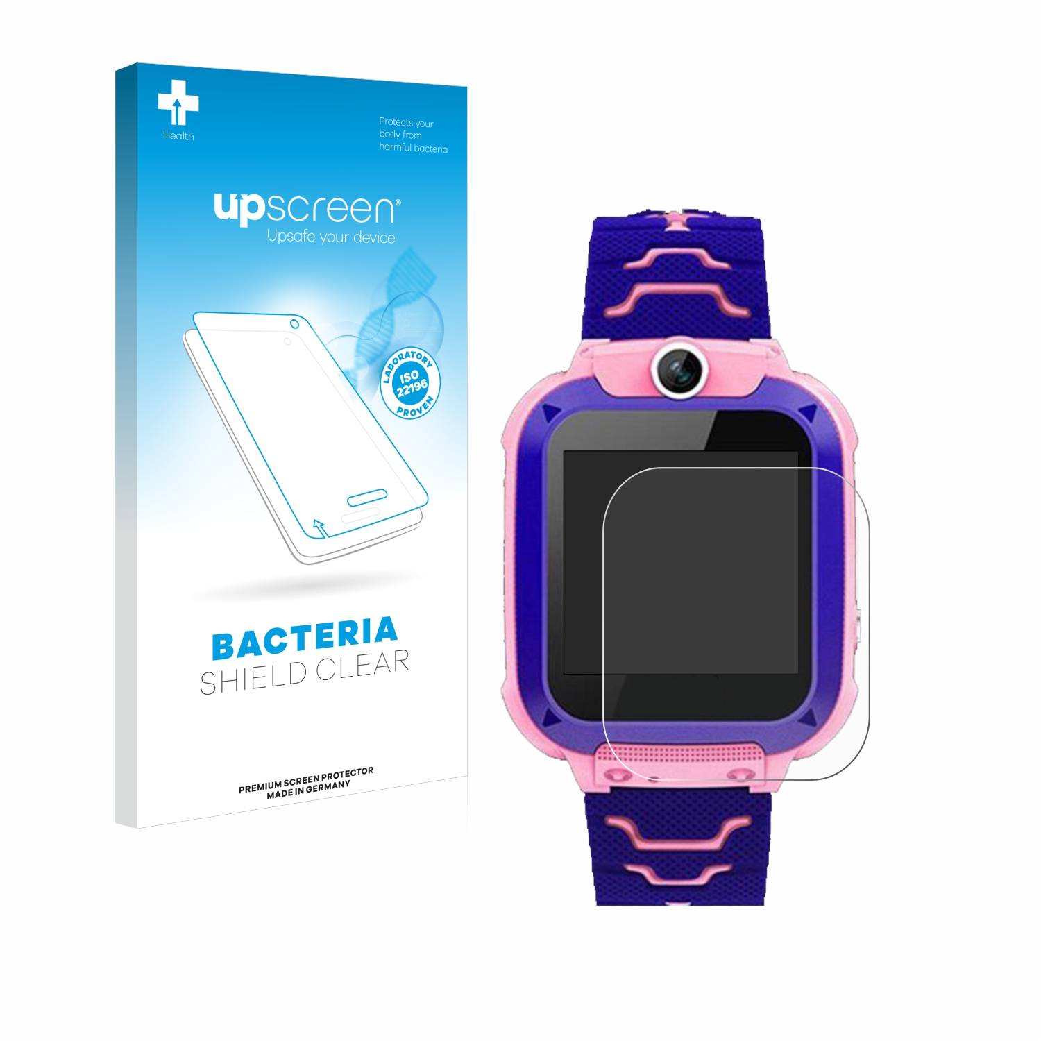 upscreen Bacteria Shield Schutzfolie für Bothergu Kids Smartwatch Q12 - Antibakteriell