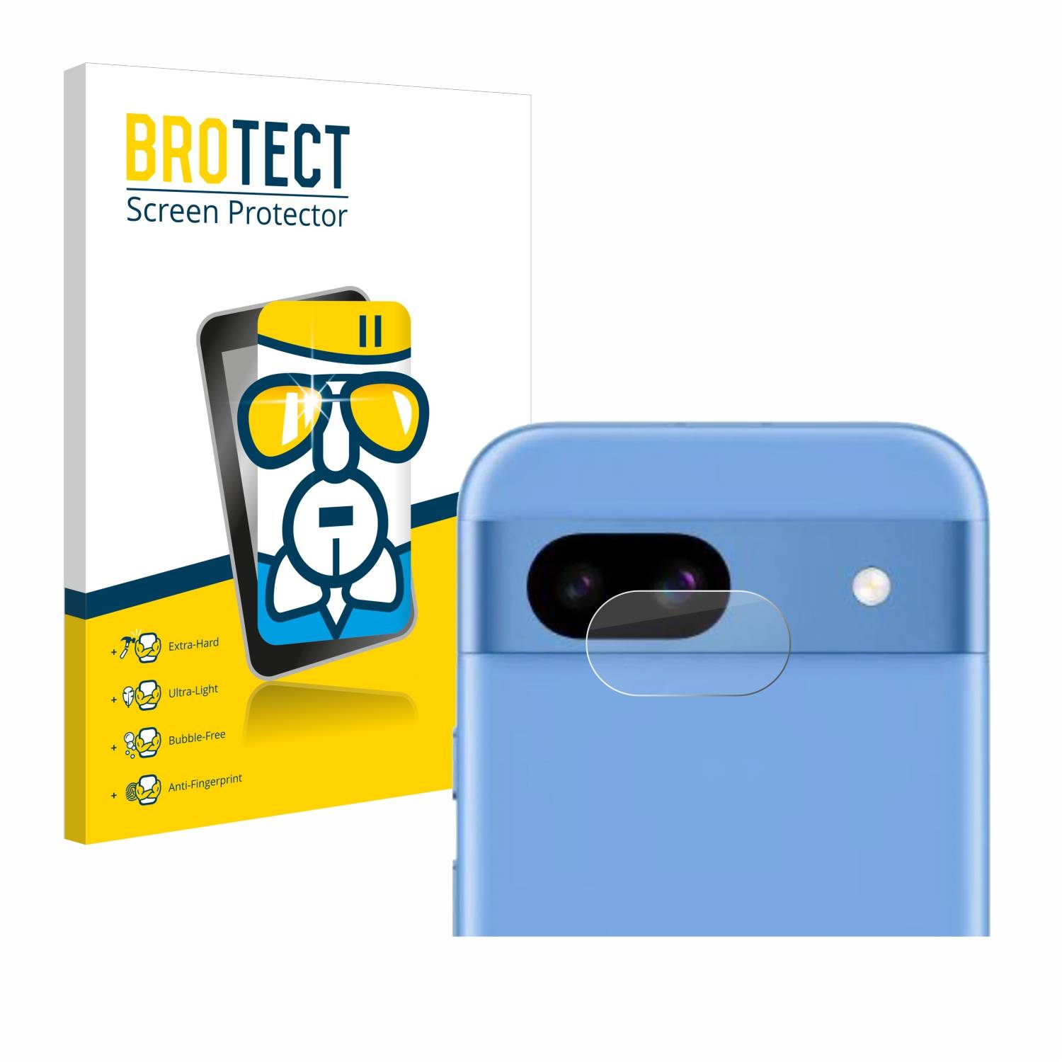 BROTECT AirGlass Glas Panzer-Folie für Google Pixel 8a (NUR Kameraschutz) - Schutzglas