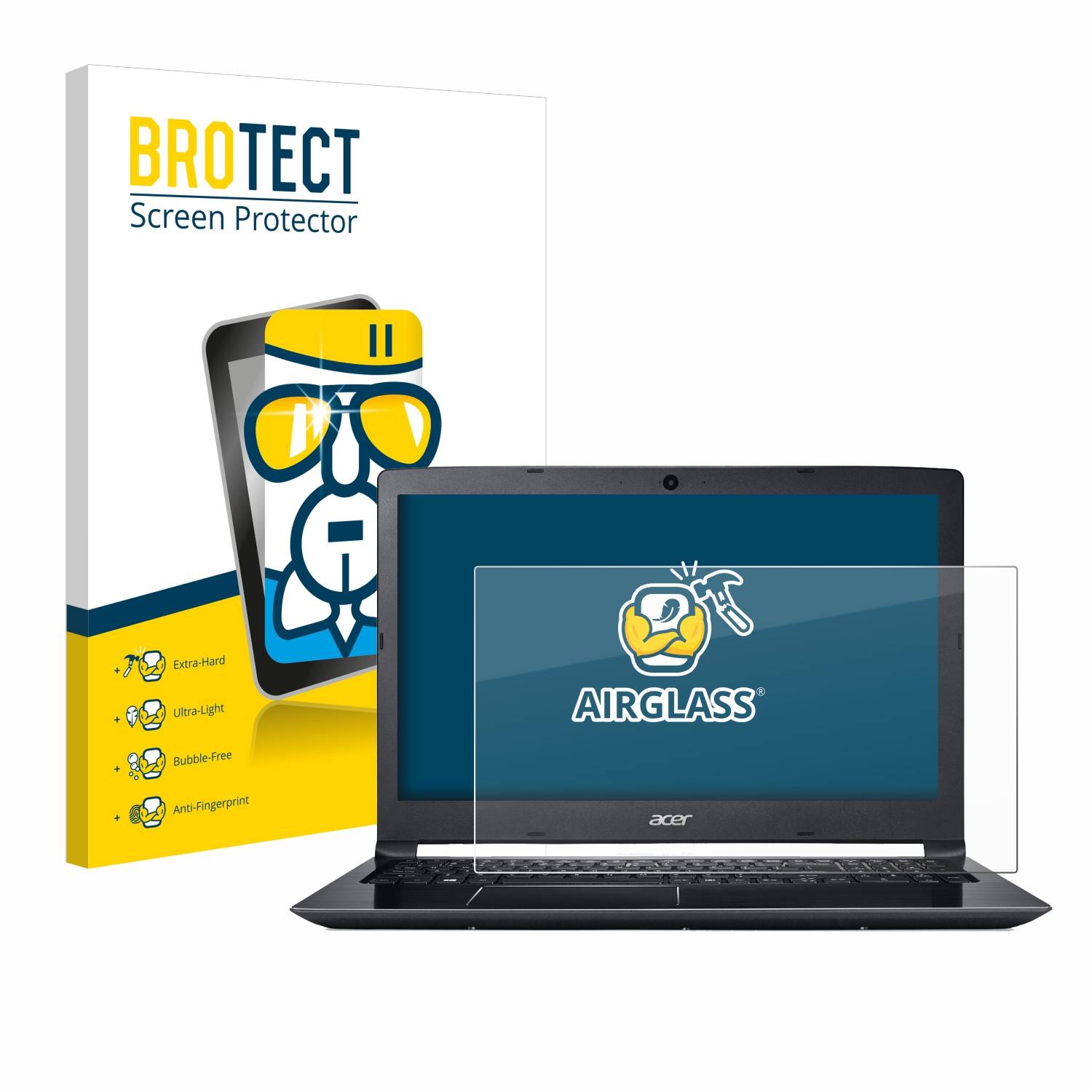 BROTECT AirGlass Glas Schutz-Folie für Acer Aspire 5 A515 ) - Schutzglas