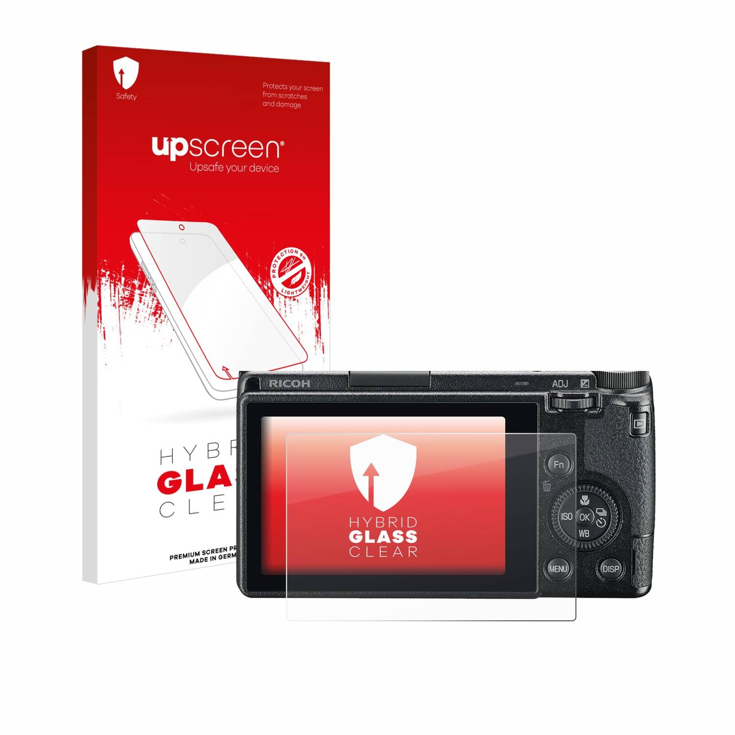 upscreen Hybrid Glas Schutz-Folie für Ricoh GR III 2019 R02010