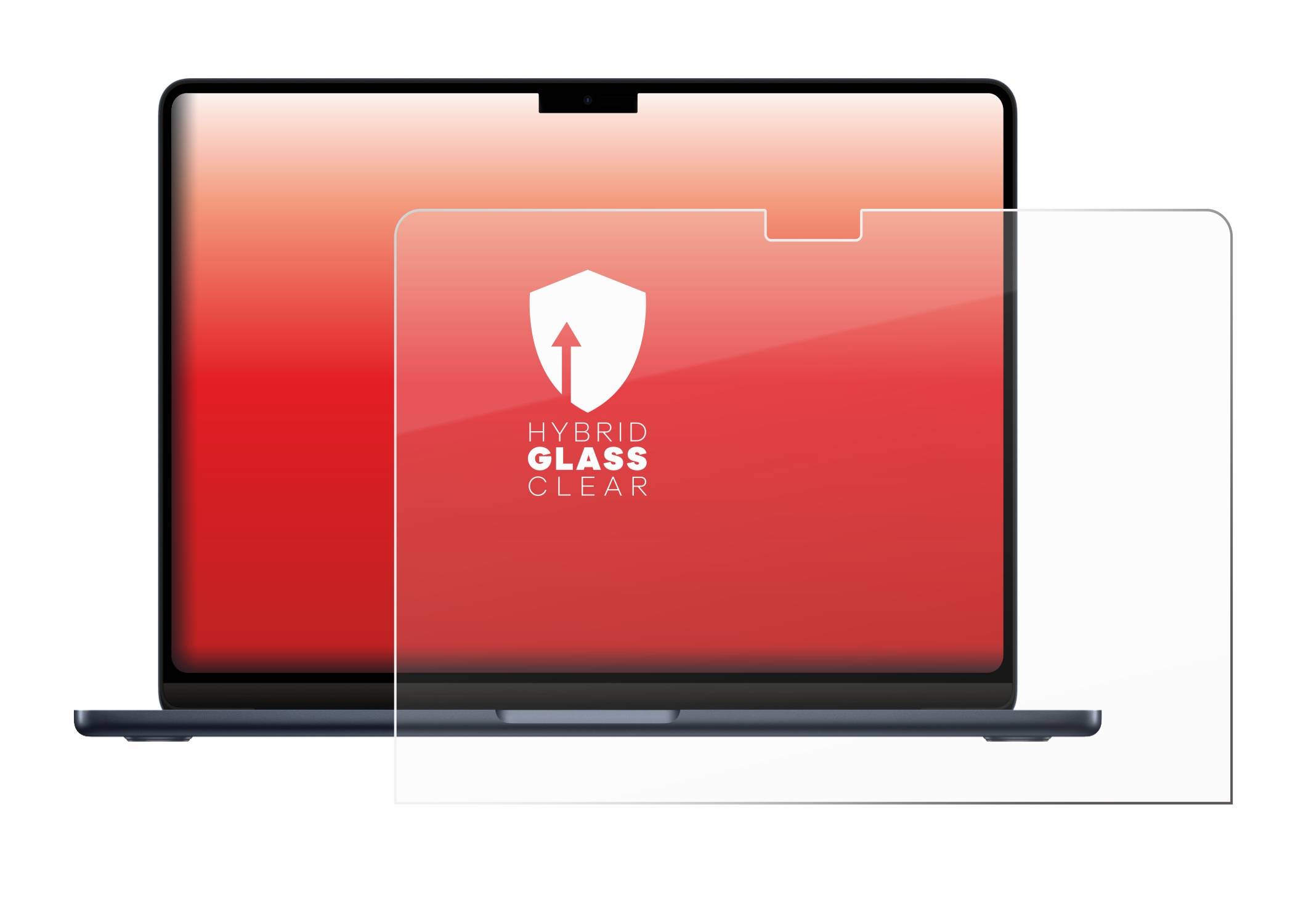upscreen Hybrid Glas Schutz-Folie für Apple MacBook Air 13 M3 2024
