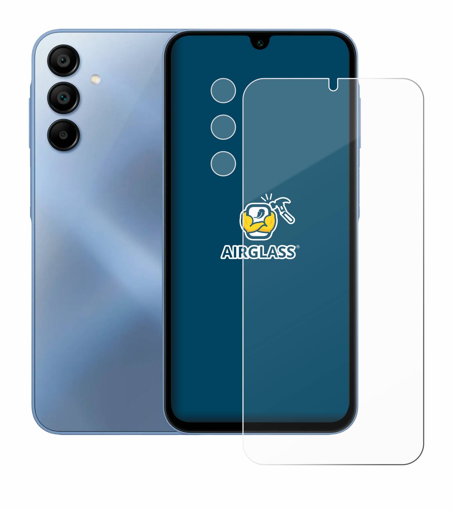 BROTECT AirGlass Glas Schutz-Folie für Samsung Galaxy A15 5G (Display+Kamera) - Schutzglas