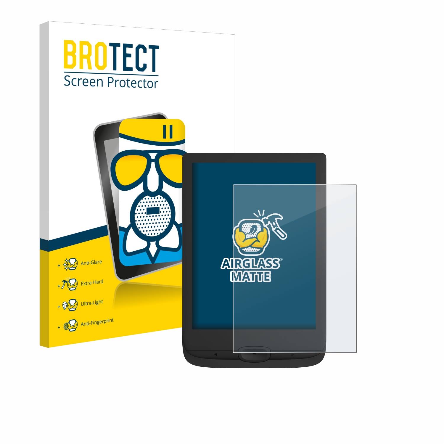 BROTECT AirGlass Flexible Schutz Glas Folie für PocketBook Basic Lux 4 Matt Entspiegelt