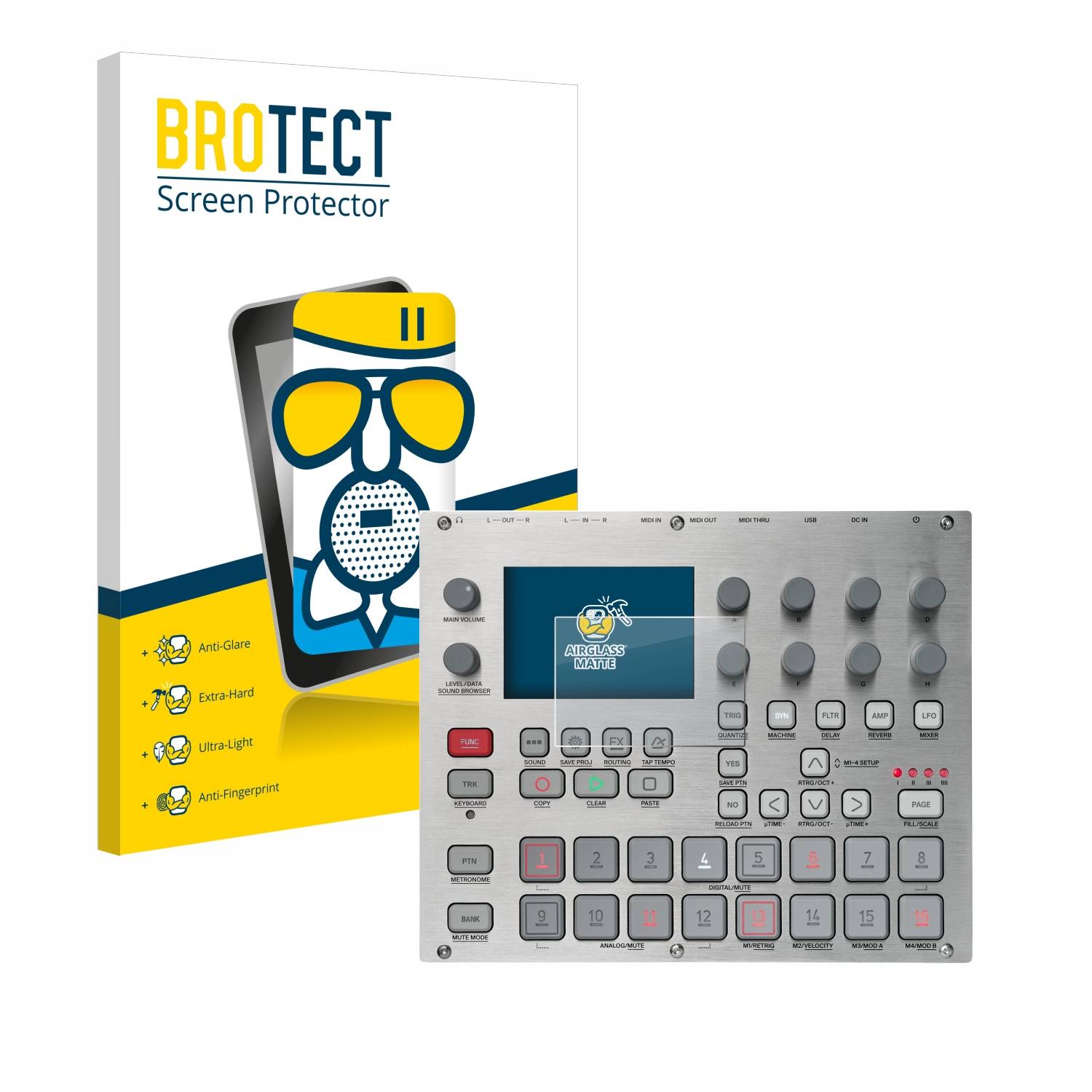BROTECT AirGlass Matt Glas Schutz Folie für Elektron Syntakt E25 Remix Edition