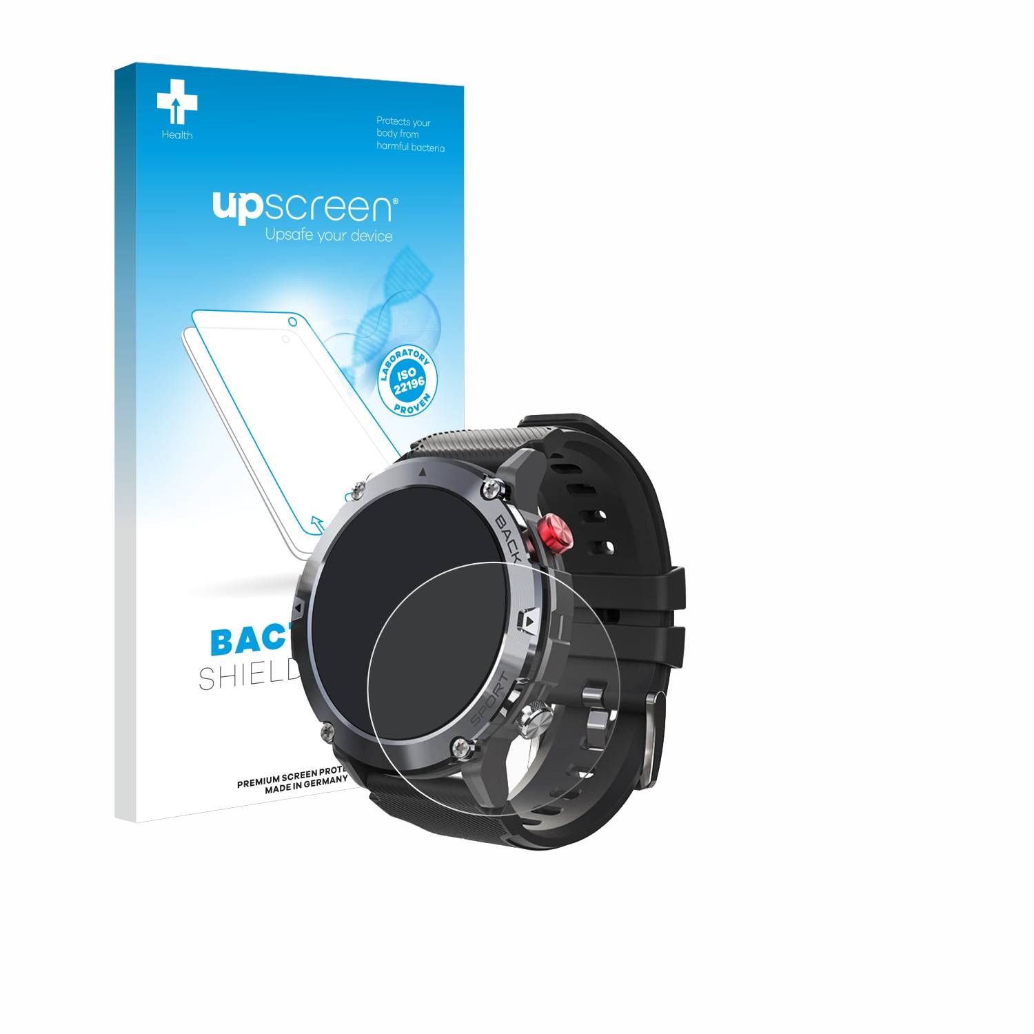 upscreen Bacteria Shield Schutzfolie für Darmowade Smartwatch 1.32 - Antibakteriell