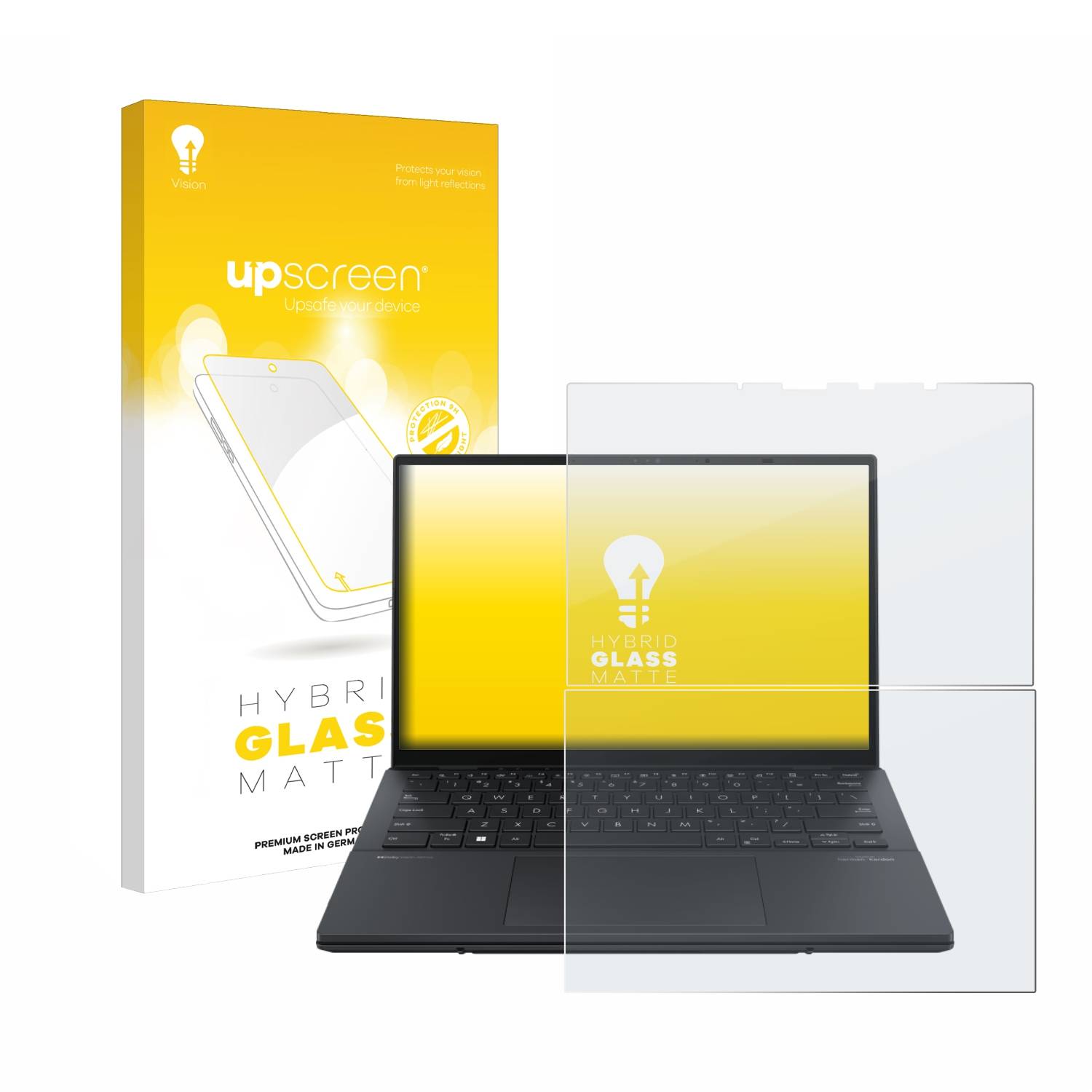 upscreen Hybrid Glas Matt Panzer-Folie für ASUS ZenBook Duo OLED 2024 UX8406