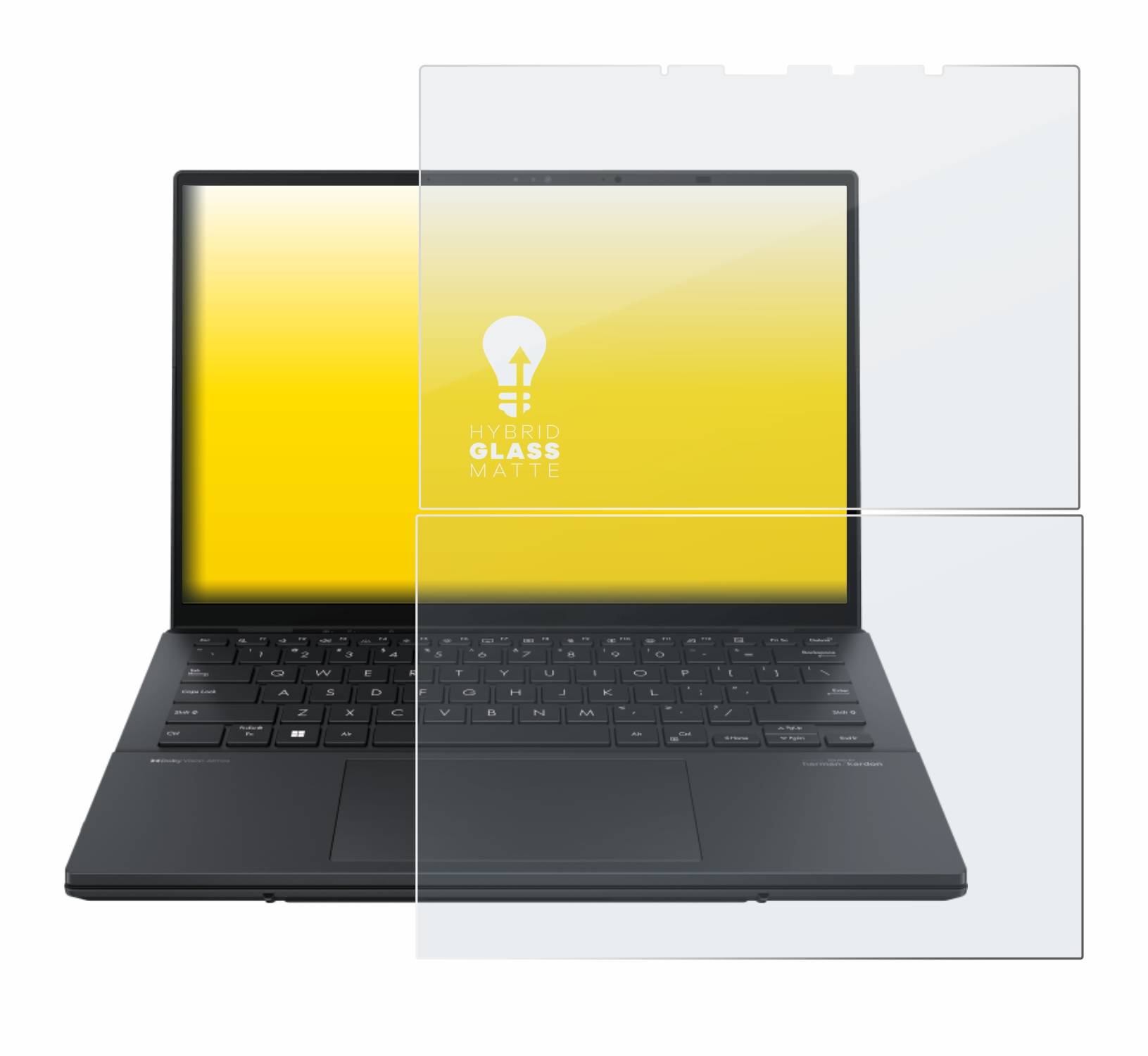upscreen Hybrid Glas Matt Panzer-Folie für ASUS ZenBook Duo OLED 2024 UX8406