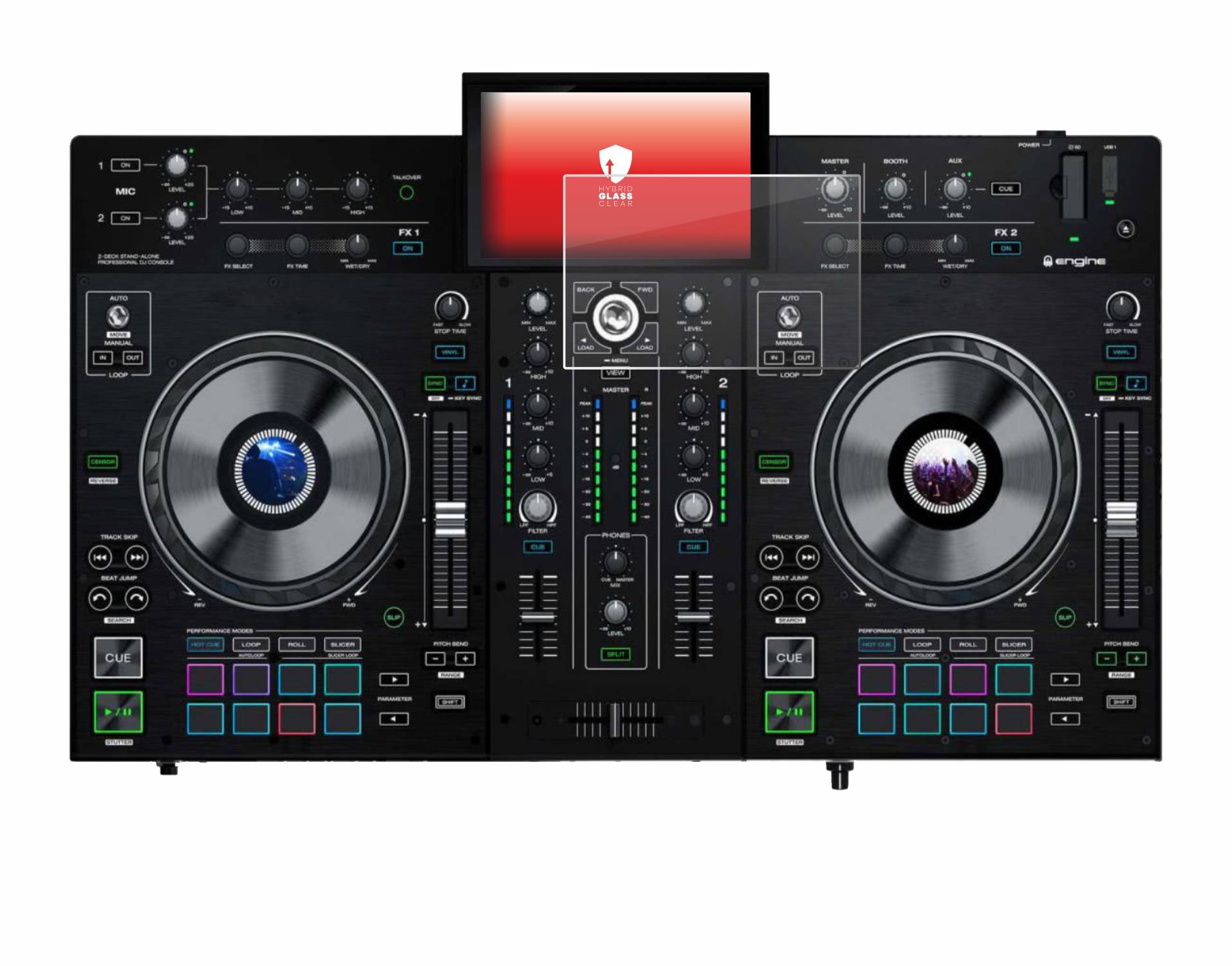 upscreen Hybrid Glas Schutz-Folie für Denon DJ Prime 2