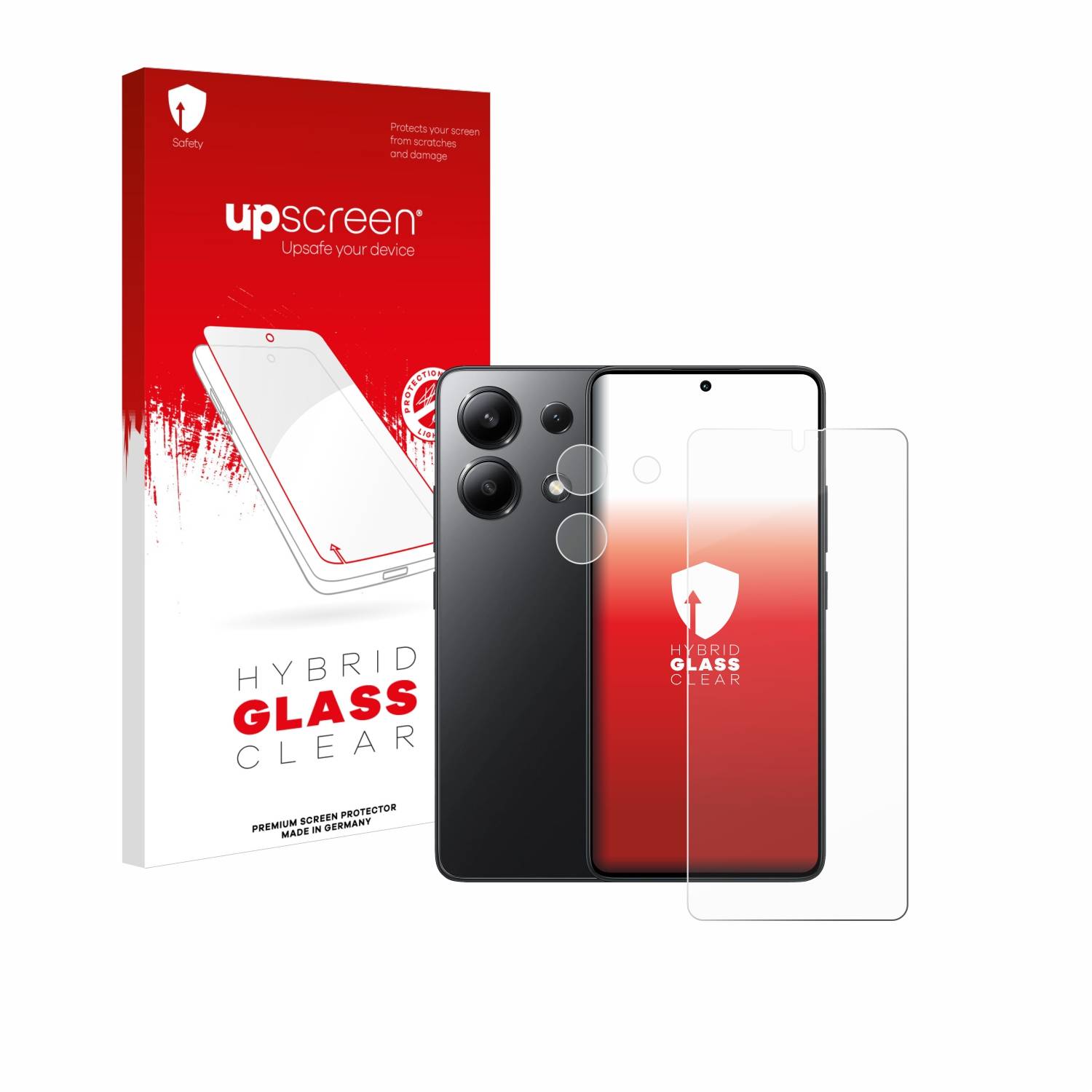 upscreen Hybrid Glas Schutz-Folie für Xiaomi Redmi Note 13 (Display+Kamera)
