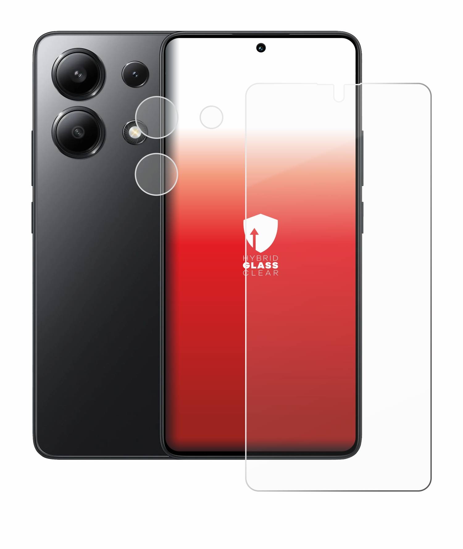 upscreen Hybrid Glas Schutz-Folie für Xiaomi Redmi Note 13 (Display+Kamera)