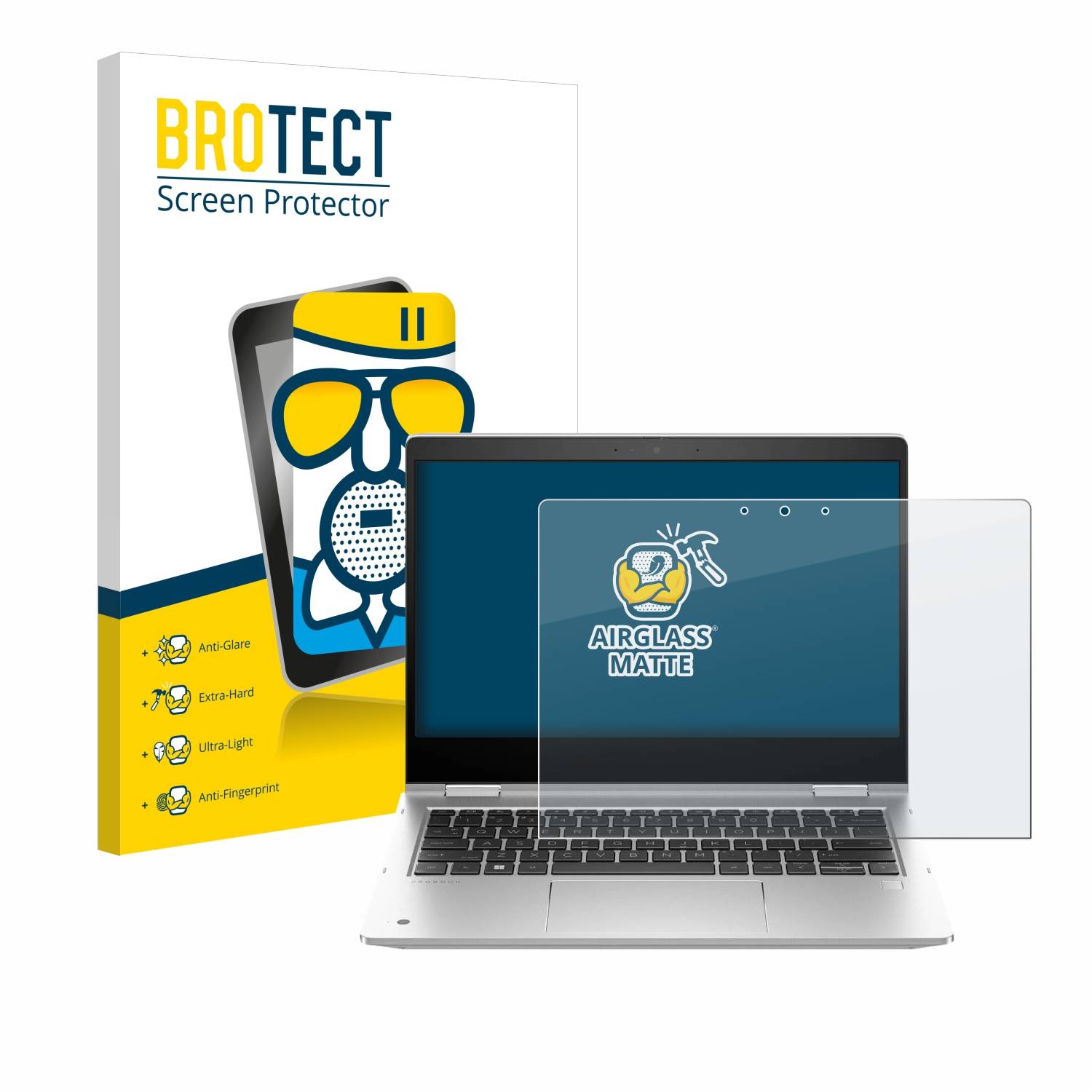BROTECT AirGlass Flexible Schutz Glas Folie für HP ProBook x360 435 G10 Matt Entspiegelt