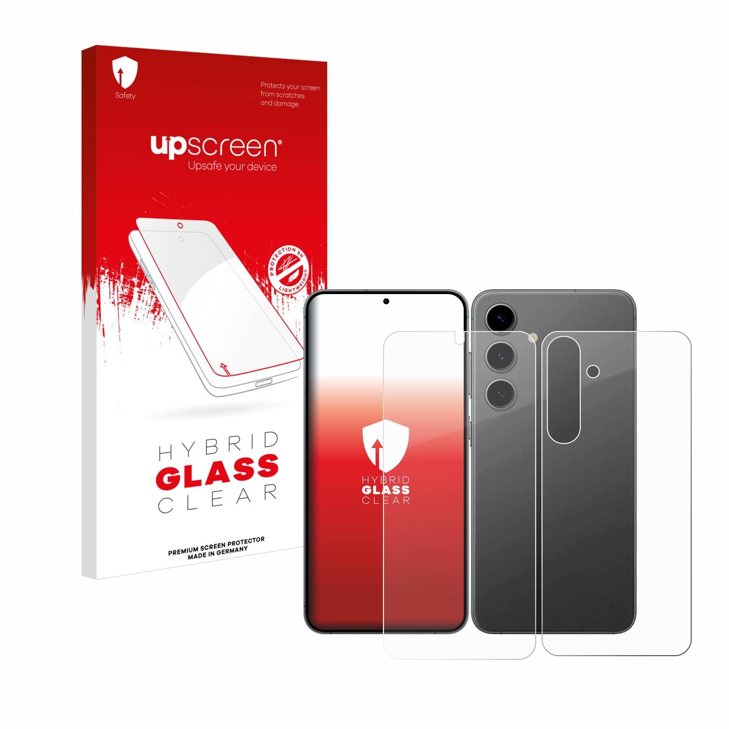upscreen Hybrid Glas Panzer-Folie für Samsung Galaxy S24 Plus (Display+Rückseite)