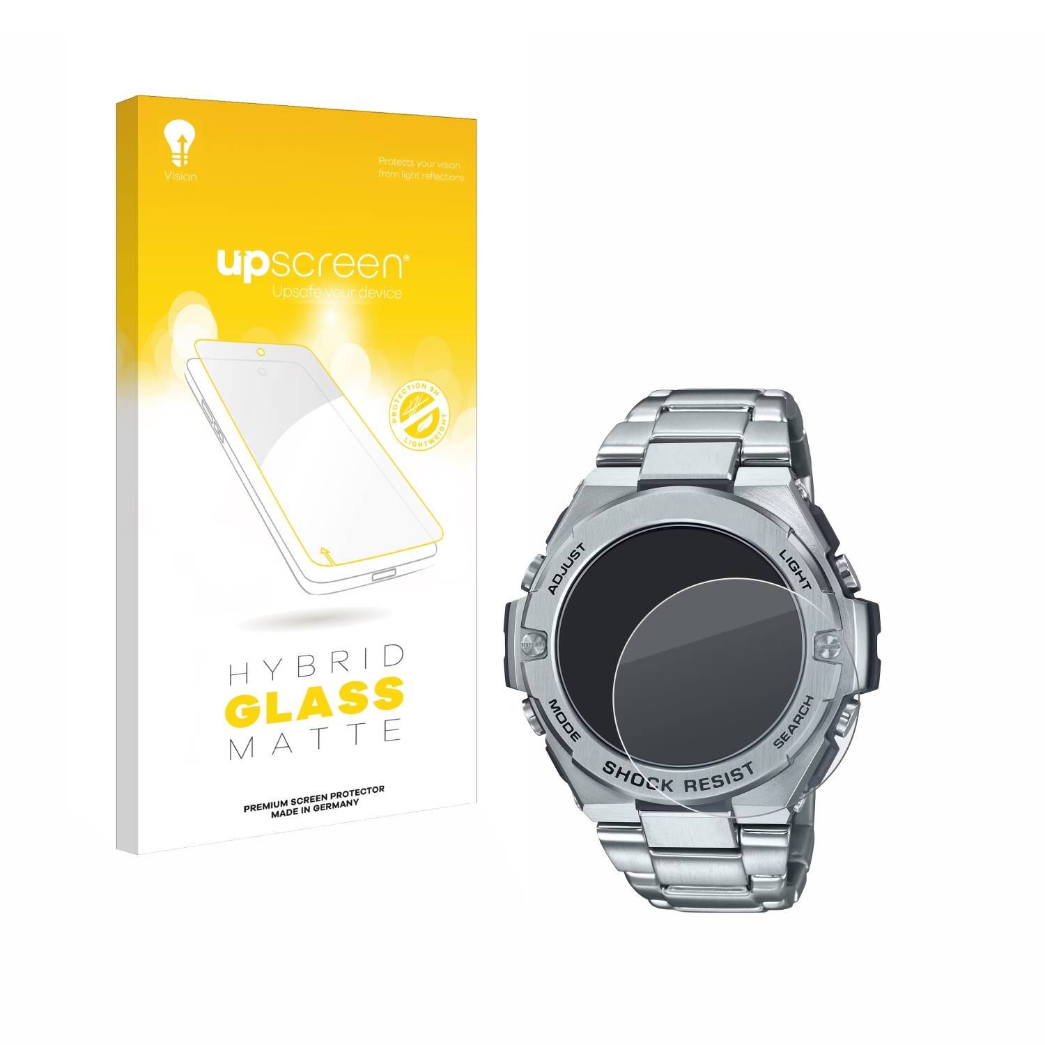 upscreen Hybrid Glas Matt Schutz-Folie für Casio G-Shock GST-B500D-1A