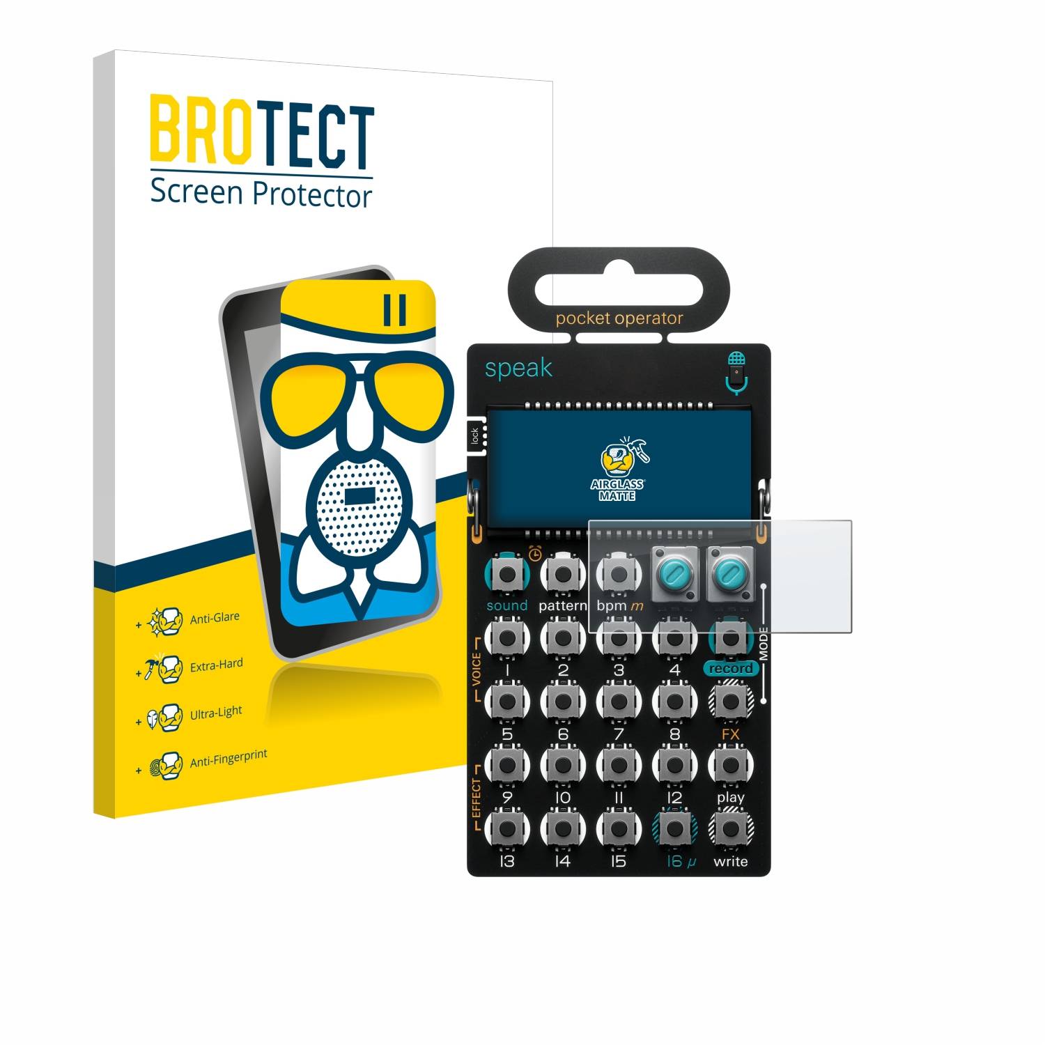 BROTECT AirGlass Matt Glas Schutz Folie für Teenage Engineering PO-35 speak