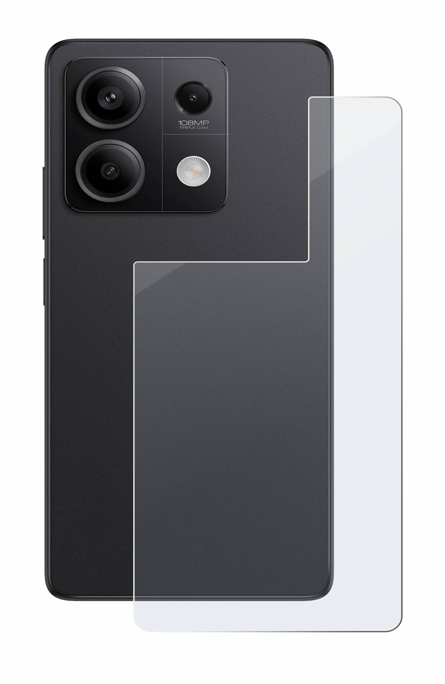 upscreen Hybrid Glas Matt Schutz-Folie für Xiaomi Redmi Note 13 Pro 5G (Rückseite)