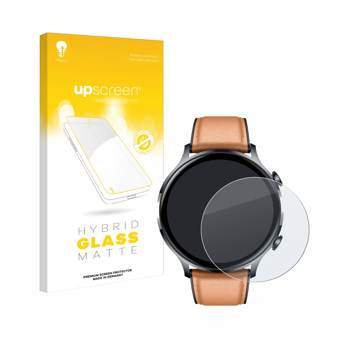 upscreen Hybrid Glas Matt Panzer-Folie für NONGAMX Smartwatch 1.39