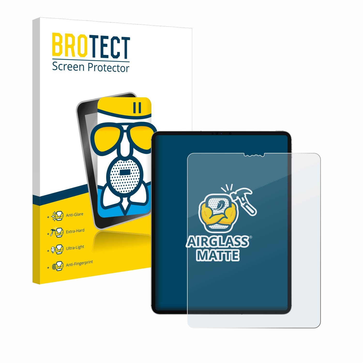 BROTECT AirGlass Matt Glas Schutz Folie für Apple iPad 12.9 Pro WiFi Cellular 2020 (4. Gen.)