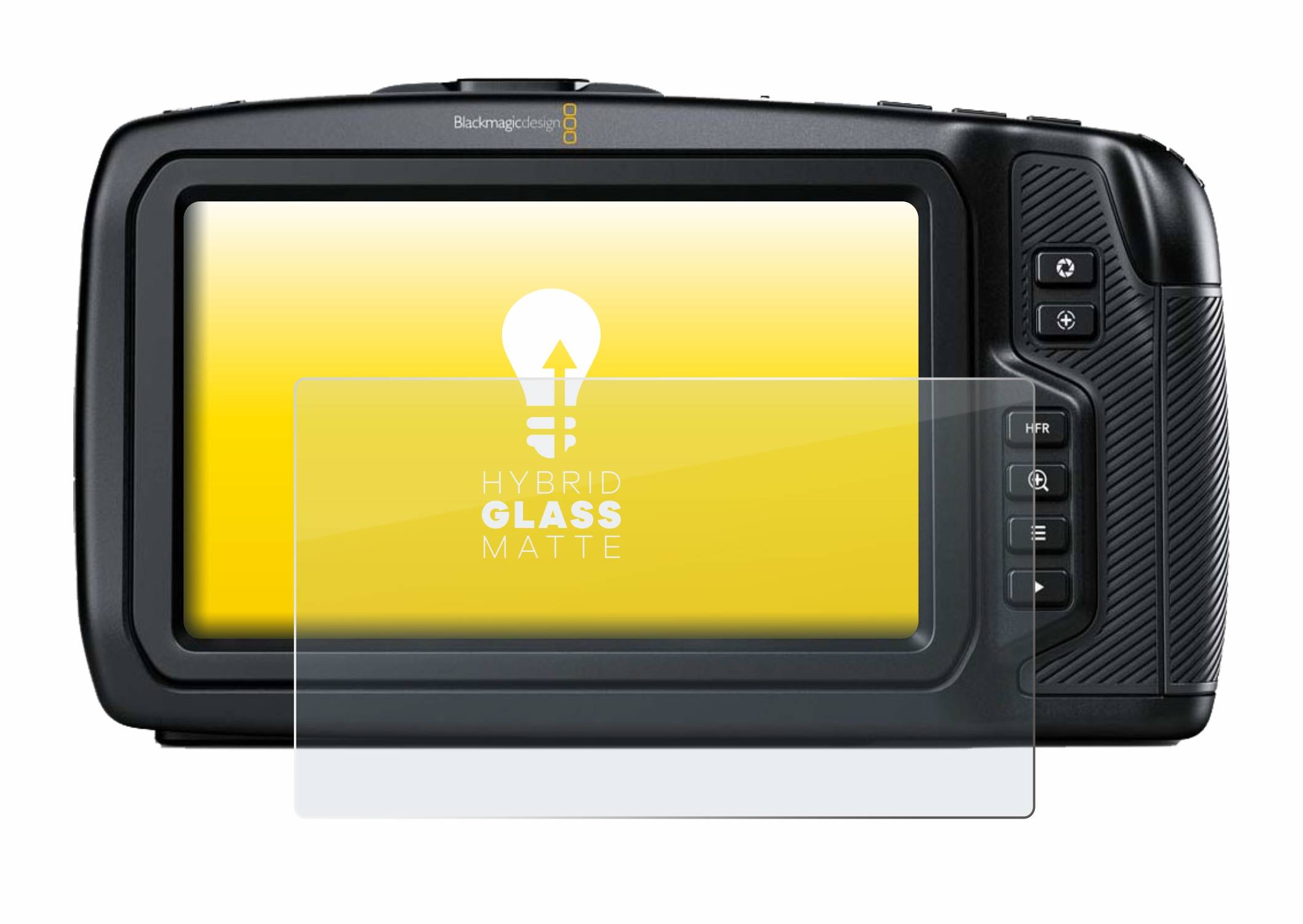 upscreen Hybrid Glas Matt Panzer-Folie für Blackmagic Pocket Cinema Camera 4K