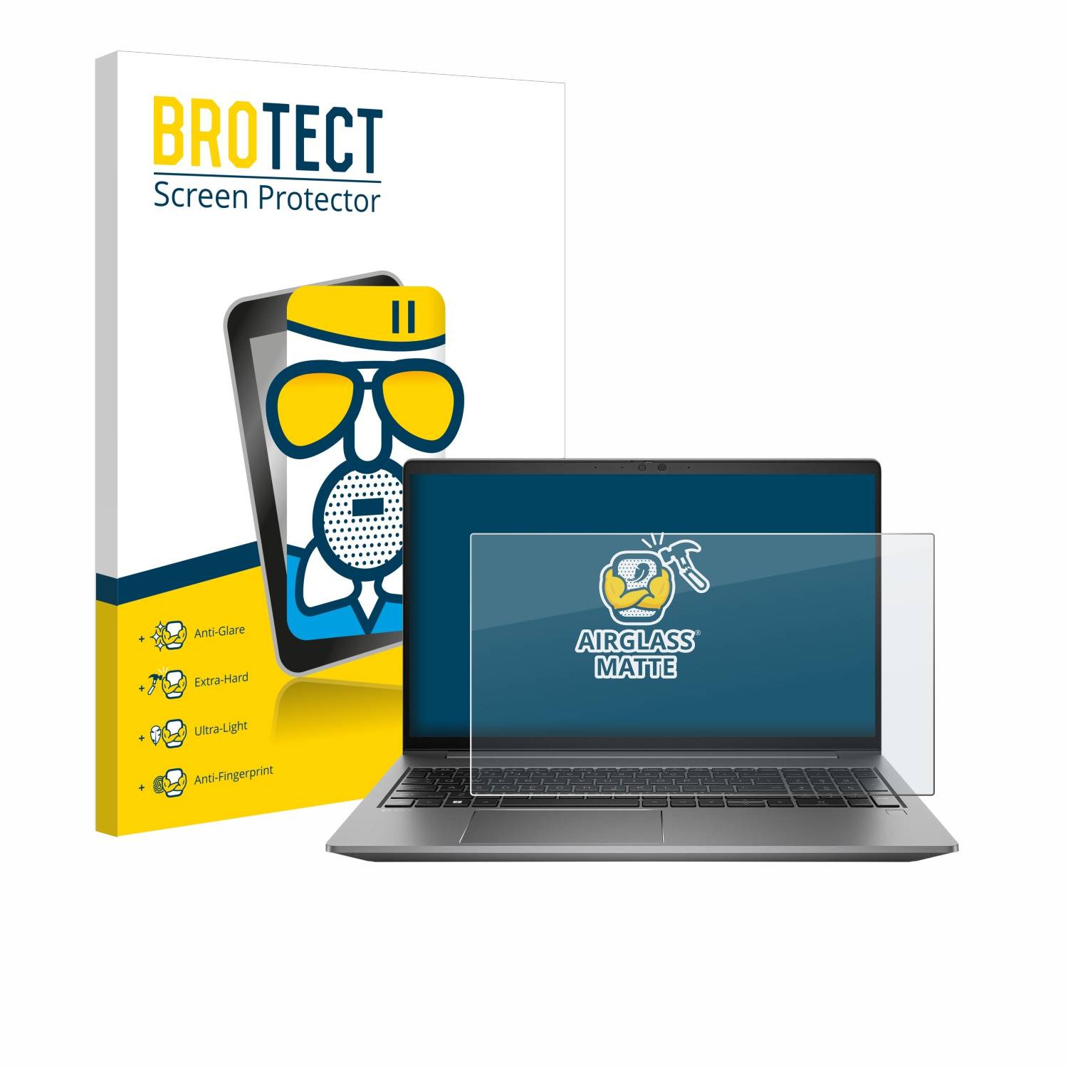 BROTECT AirGlass Matt Glas Schutz Folie für HP Zbook Power 15 G10