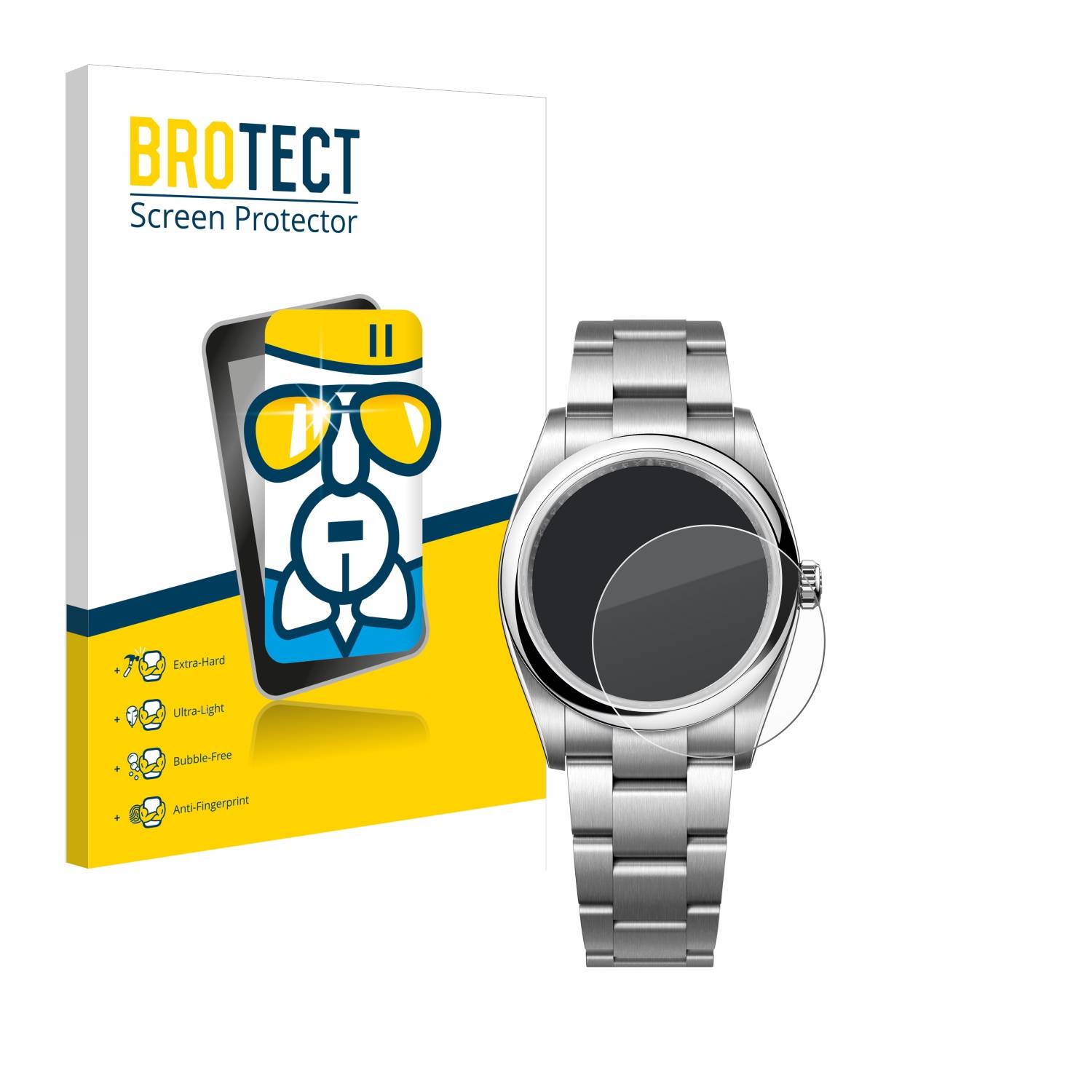 BROTECT AirGlass Glas Schutz-Folie für Rolex Oyster Perpetual 36 - Schutzglas