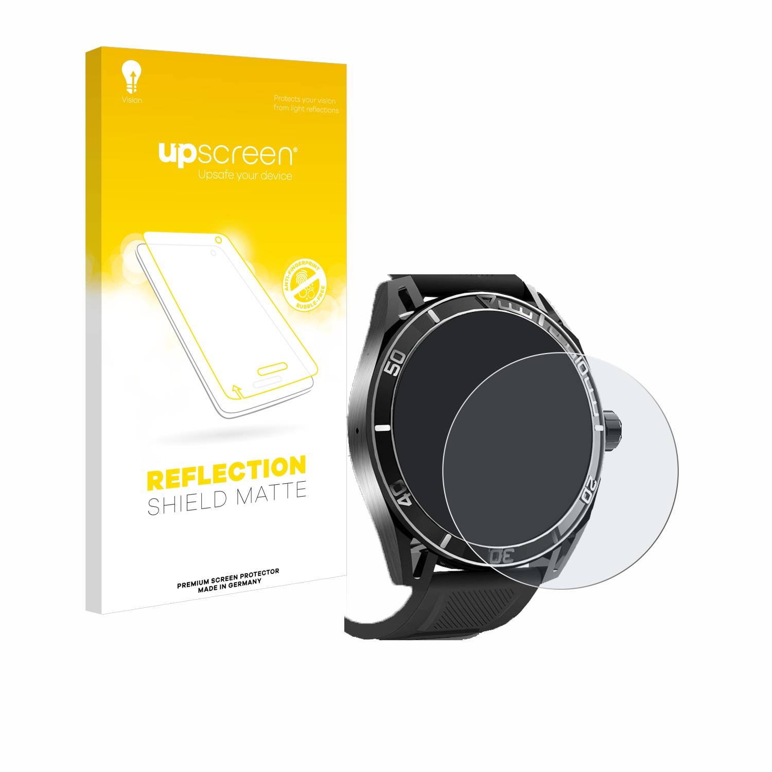 upscreen Reflection Shield Matt Schutzfolie für Yuede Smartwatch 1.43 (rund)