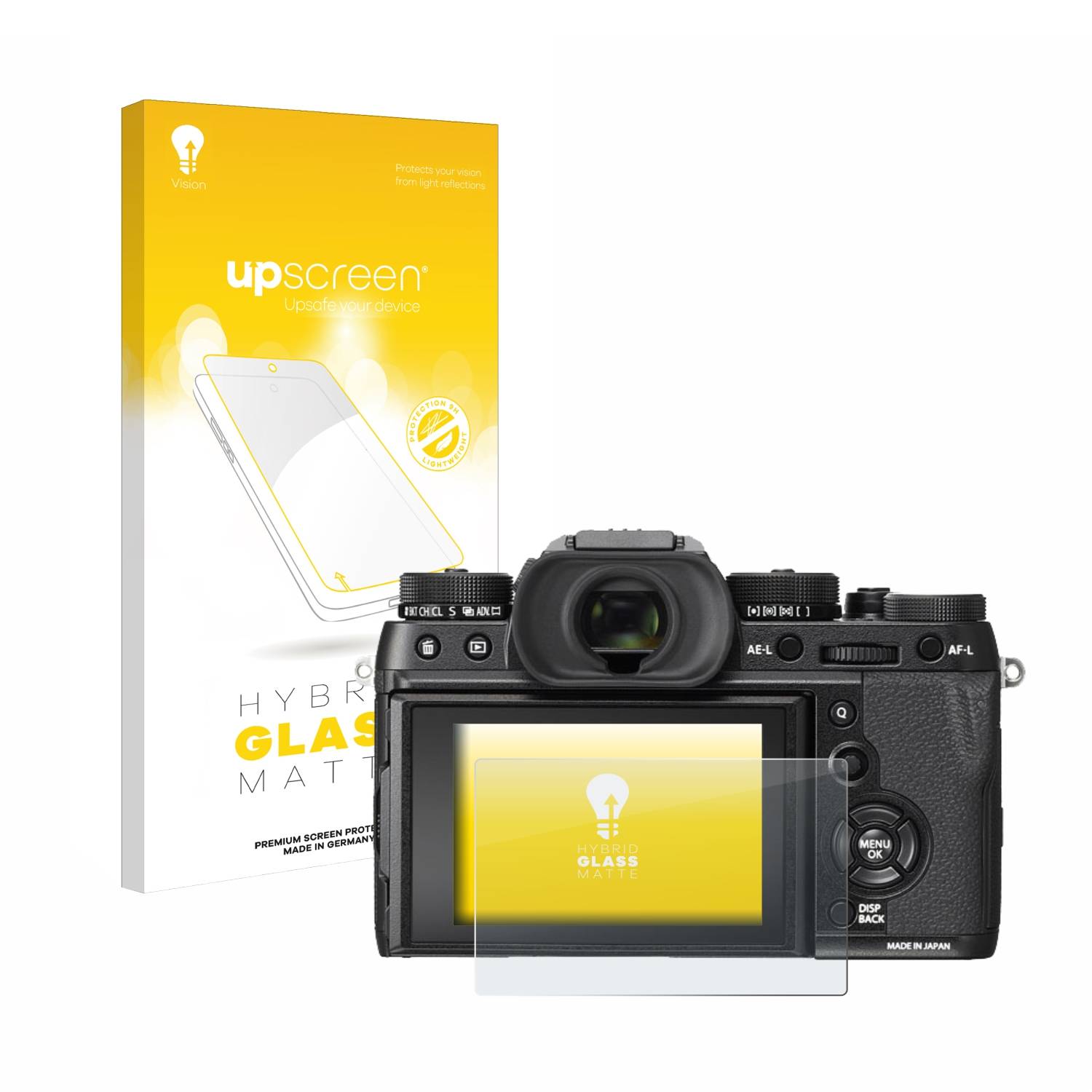 upscreen Flexible Schutz Glas Folie für Fujifilm X-T2 Schutzglas 9H Hybridglas Matt Entspiegelt