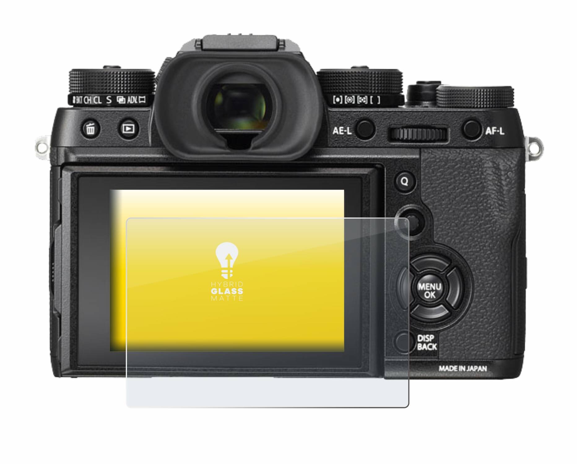 upscreen Flexible Schutz Glas Folie für Fujifilm X-T2 Schutzglas 9H Hybridglas Matt Entspiegelt