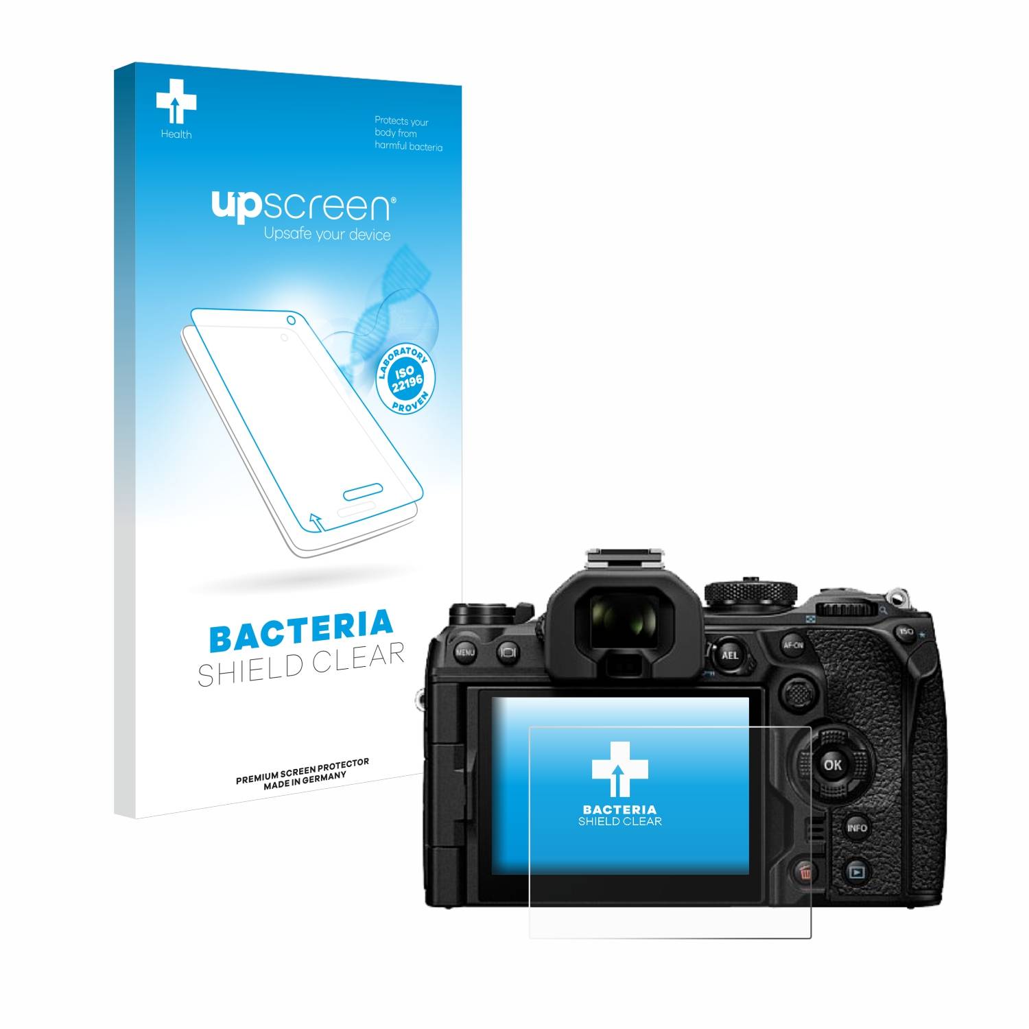 upscreen Bacteria Shield Schutzfolie für Olympus OM System OM-1 Mark II - Antibakteriell