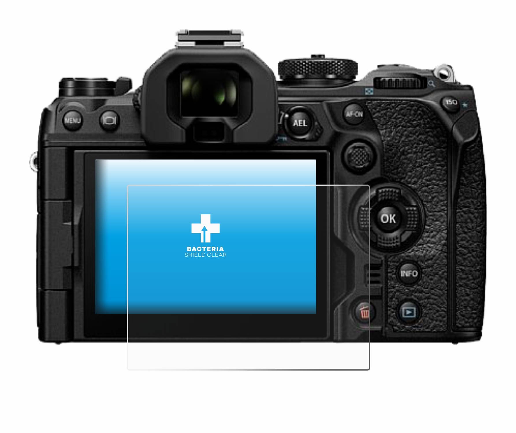 upscreen Bacteria Shield Schutzfolie für Olympus OM System OM-1 Mark II - Antibakteriell