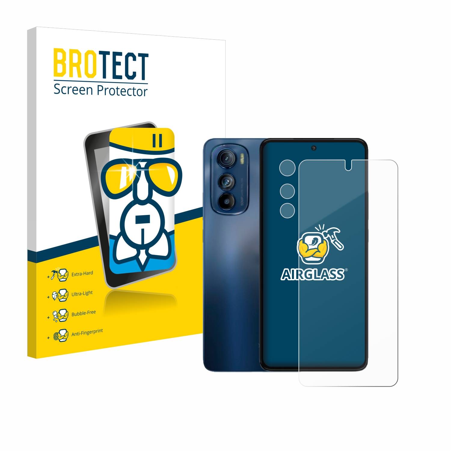 BROTECT AirGlass Glas Panzer-Folie für Motorola Edge 30 (Display+Kamera) - Schutzglas