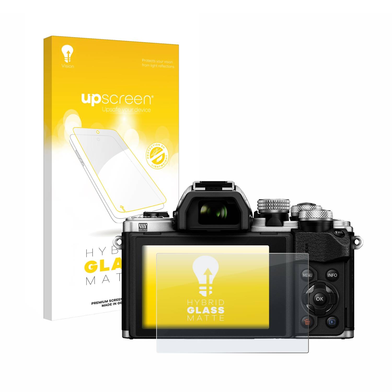 upscreen Flexible Schutz Glas Folie für Olympus OM-D E-M10 Mark II Schutzglas 9H Hybridglas Matt Entspiegelt