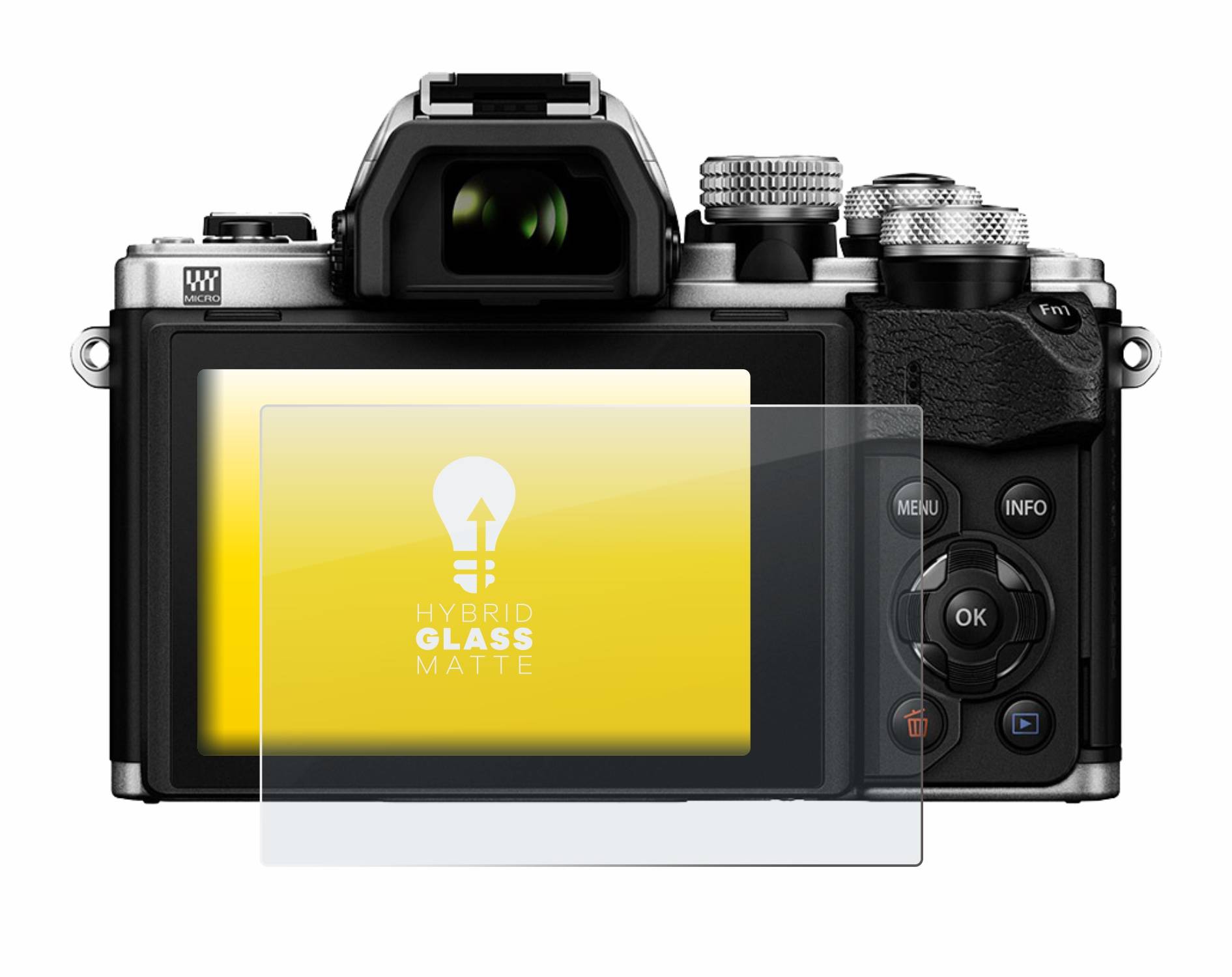 upscreen Flexible Schutz Glas Folie für Olympus OM-D E-M10 Mark II Schutzglas 9H Hybridglas Matt Entspiegelt
