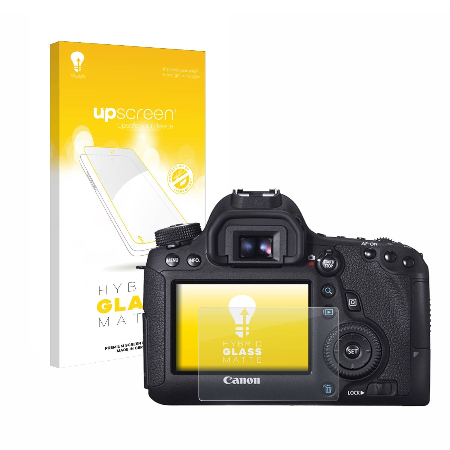 upscreen Hybrid Glas Matt Schutz-Folie für Canon EOS 6D