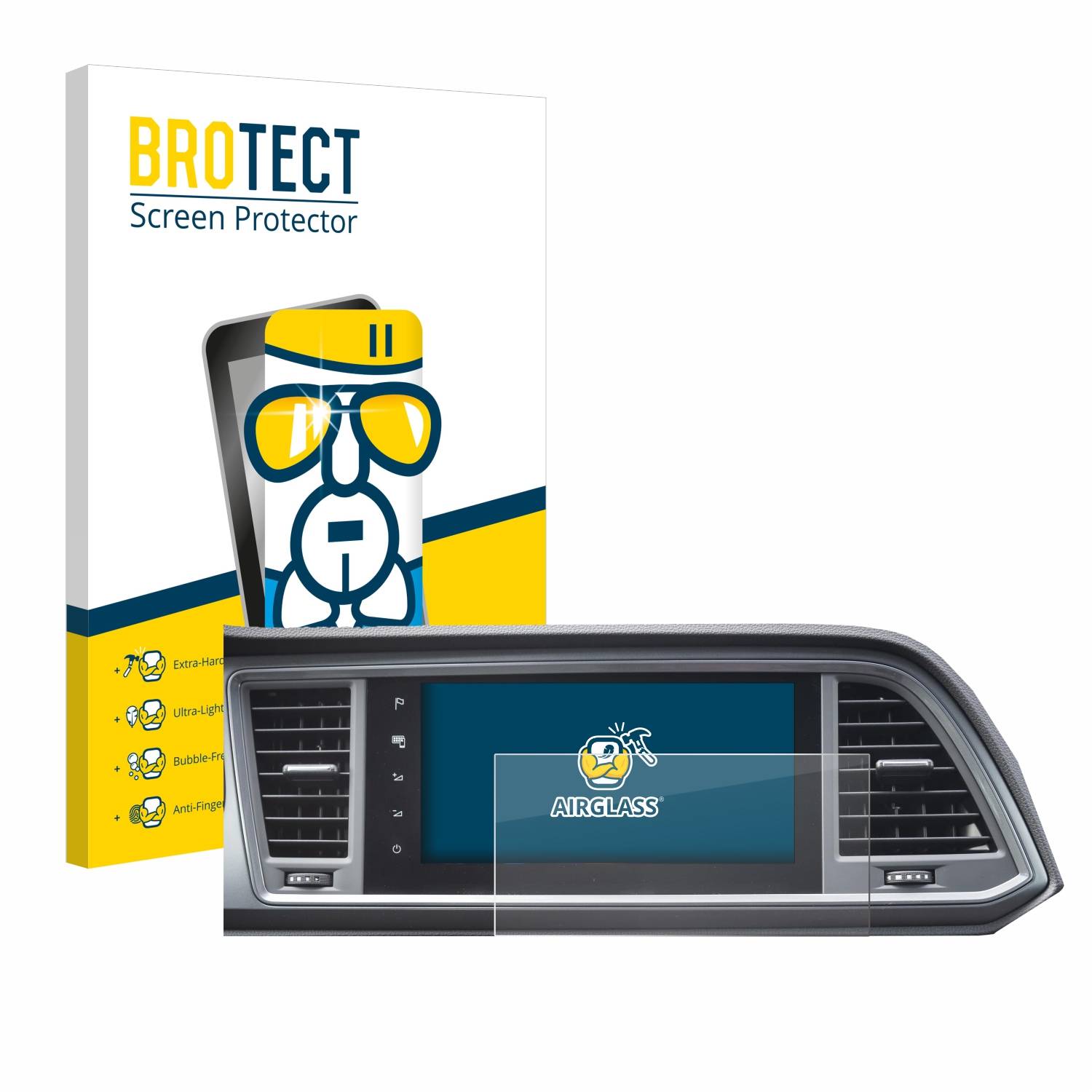 BROTECT AirGlass Glas Schutz-Folie für Seat Cupra Ateca Facelift 2021 MiB 3 - Schutzglas