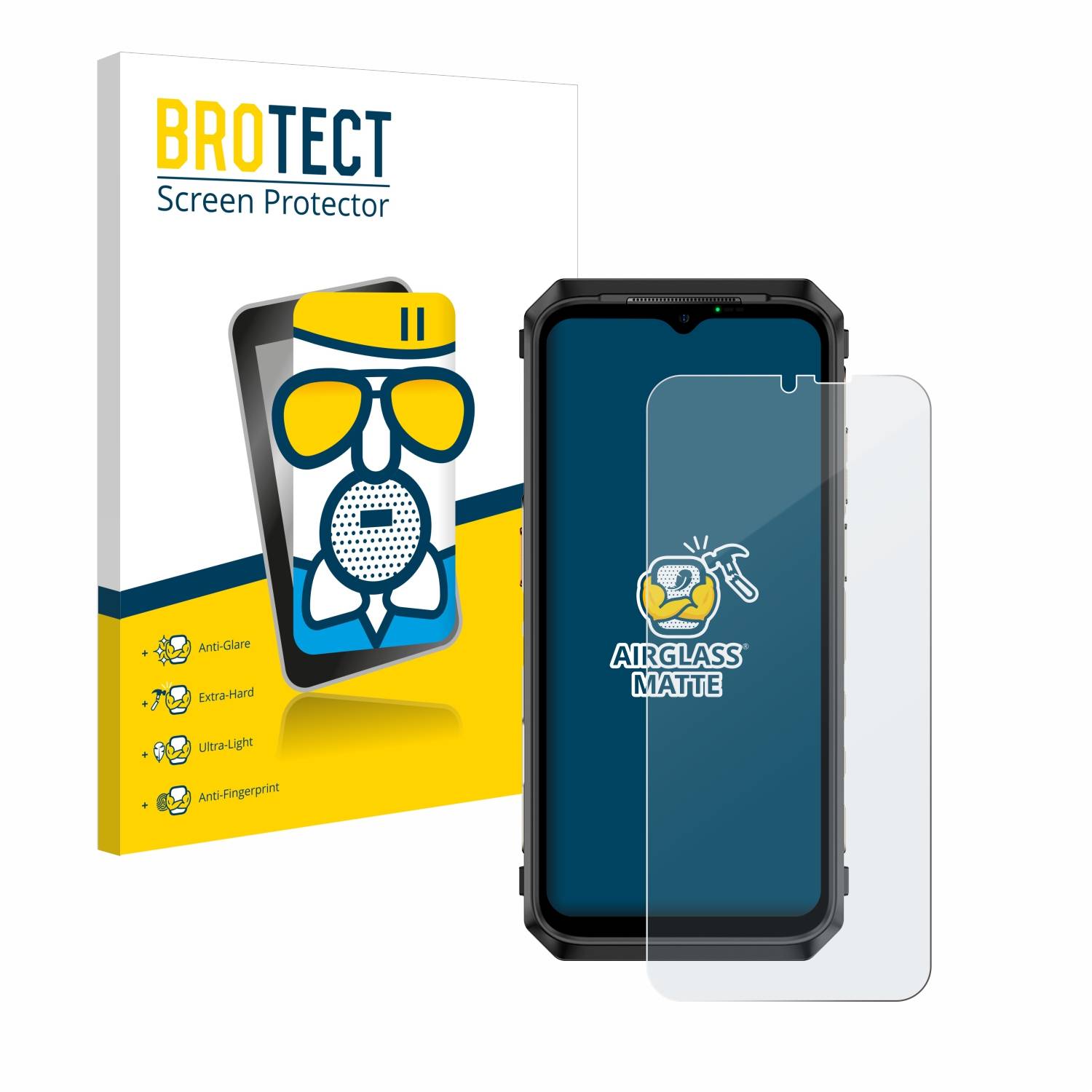 BROTECT AirGlass Flexible Schutz Glas Folie für Ulefone Power Armor 18T Ultra Matt Entspiegelt