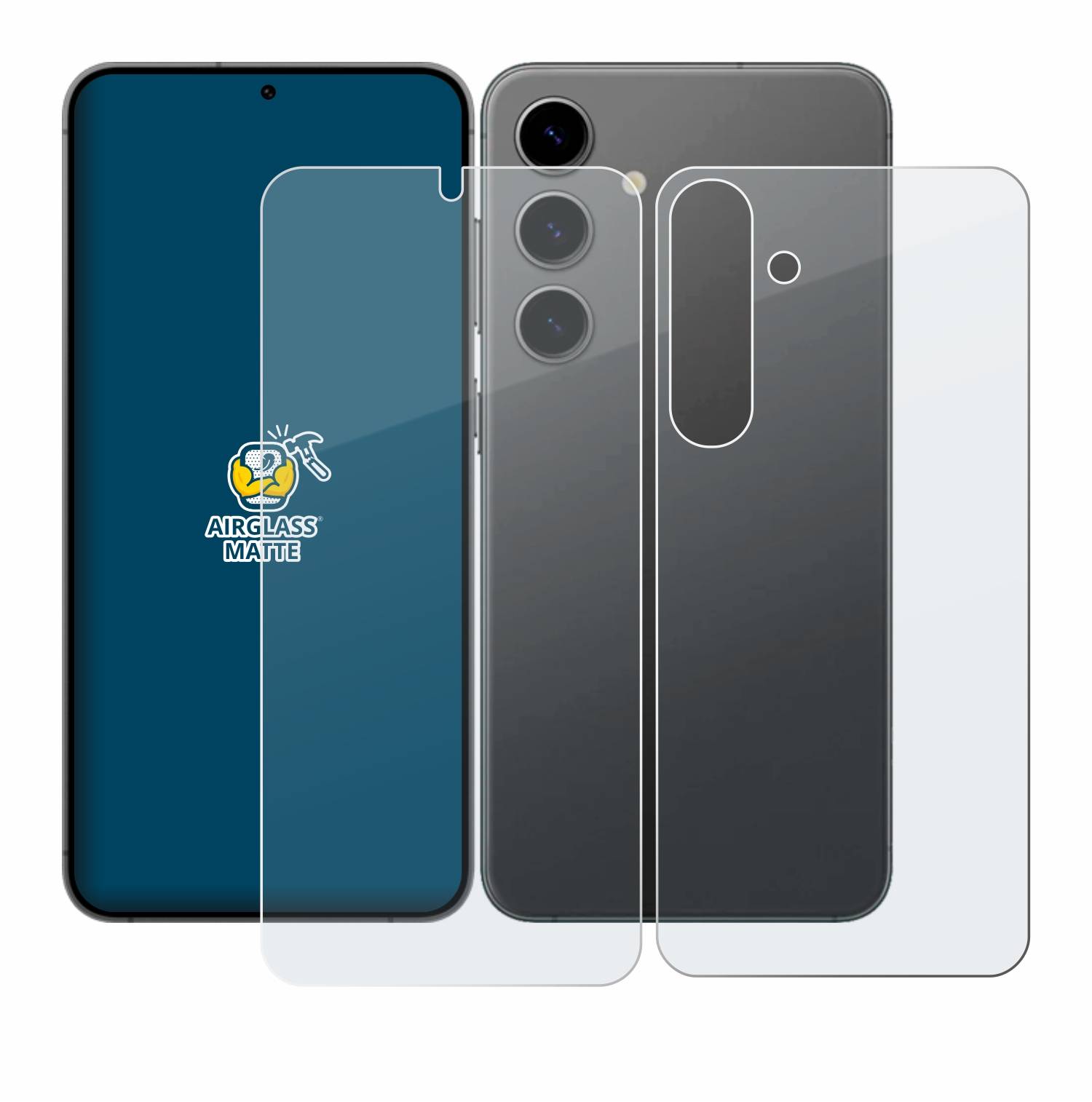 BROTECT AirGlass Matt Glas Schutz Folie für Samsung Galaxy S24 Plus (Display+Rückseite)