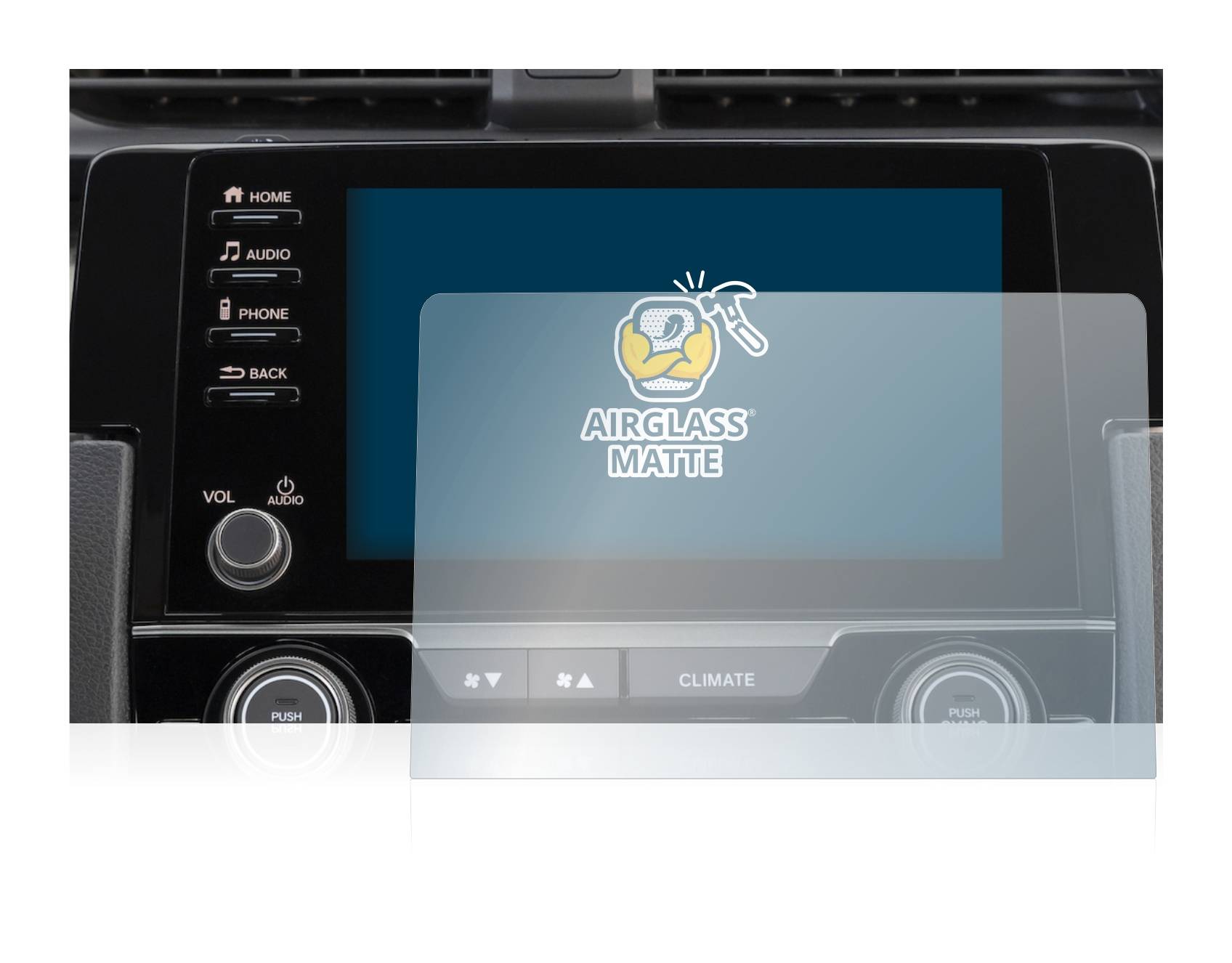 BROTECT AirGlass Matt Glas Schutz Folie für Honda Civic 2021 Connect Infotainment 7