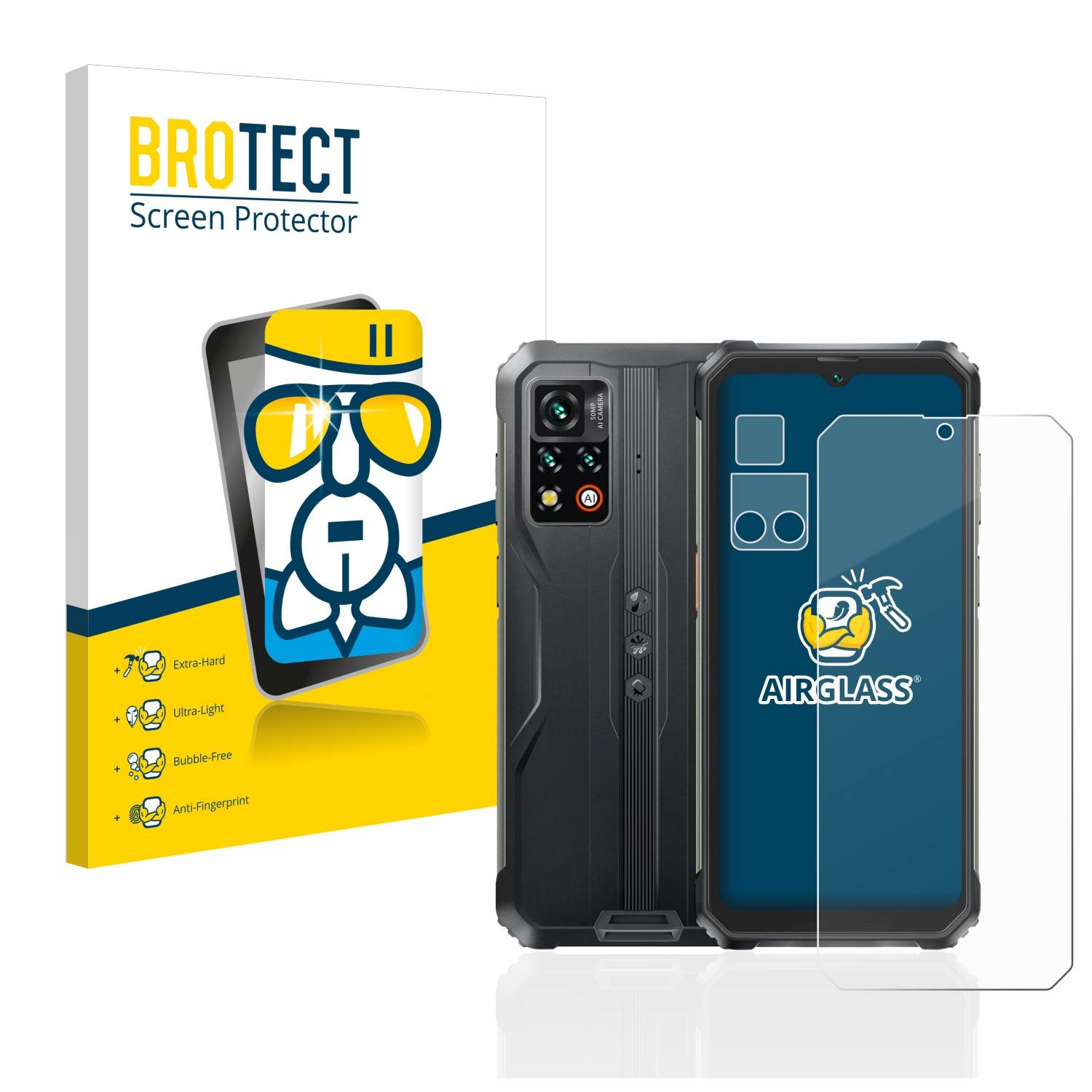 BROTECT AirGlass Flexible Schutz Glas Folie für Blackview BV9200 (Display+Kamera) Klar Transparent