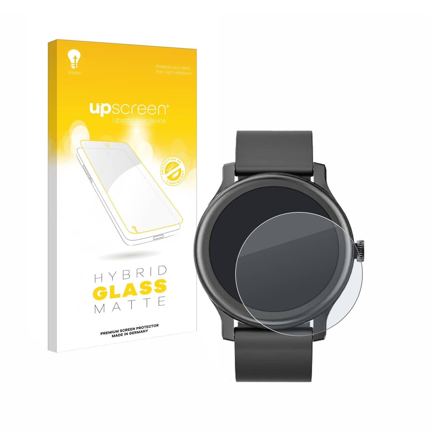 upscreen Hybrid Glas Matt Schutz-Folie für Loyaa Smartwatch 1.28