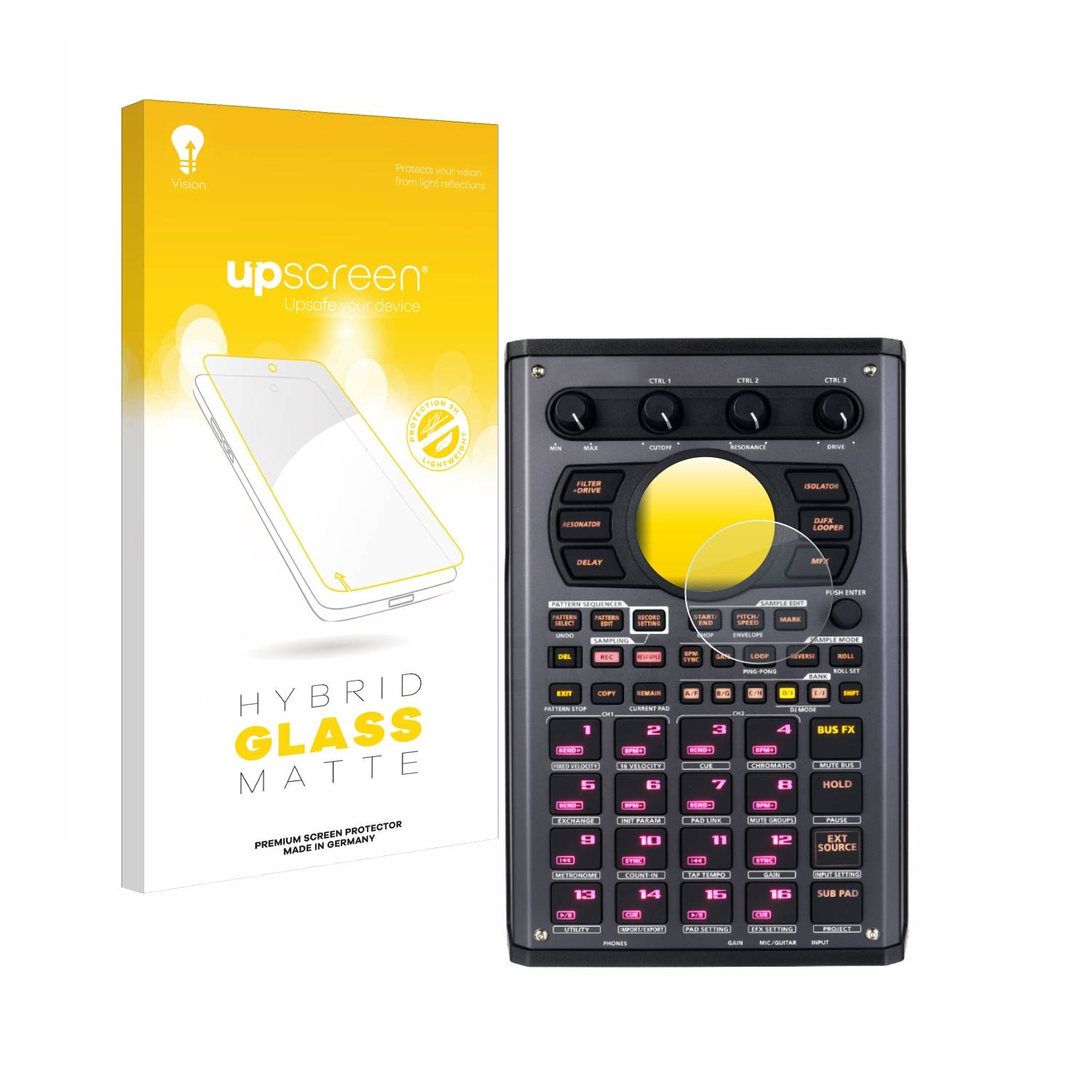 upscreen Flexible Schutz Glas Folie für Roland SP-404MKII Schutzglas 9H Hybridglas Matt Entspiegelt