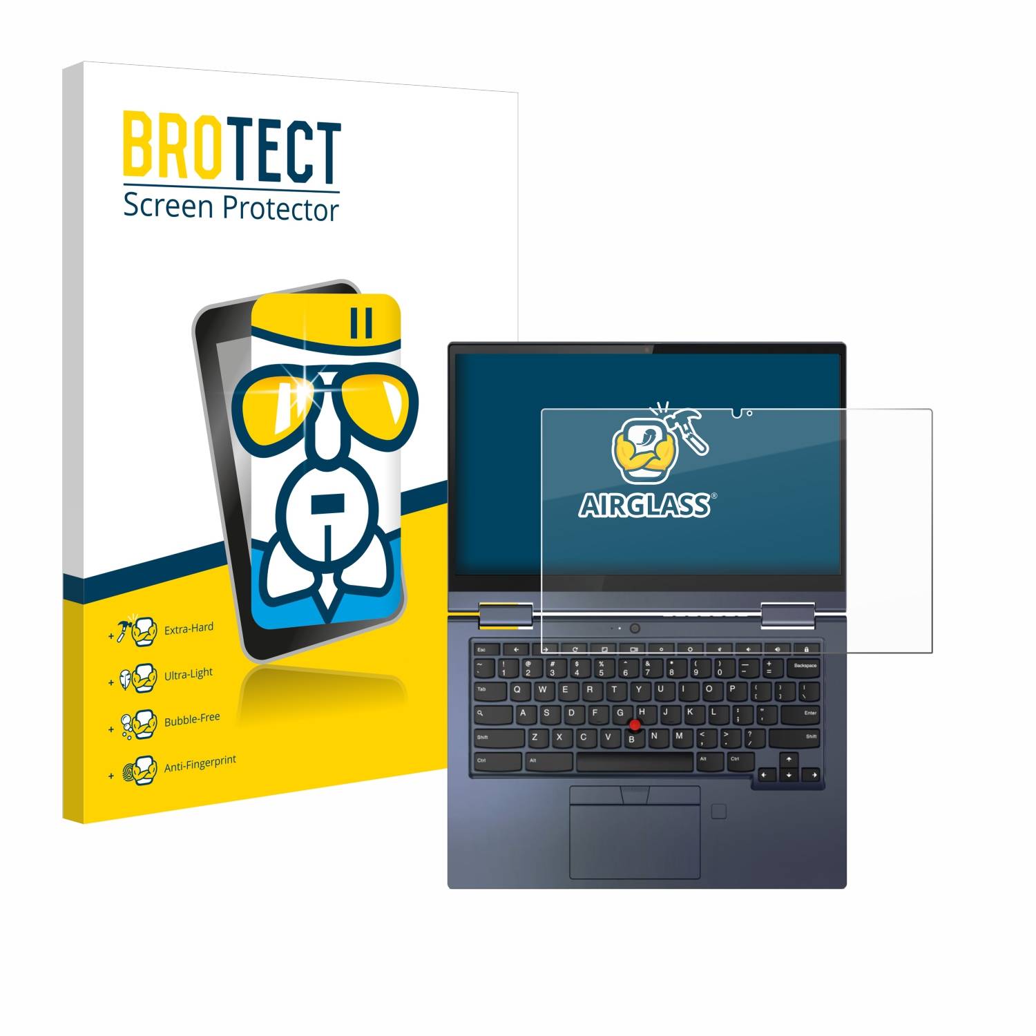 BROTECT AirGlass Glas Schutz-Folie für Lenovo ThinkPad C13 Yoga Gen 1 - Schutzglas