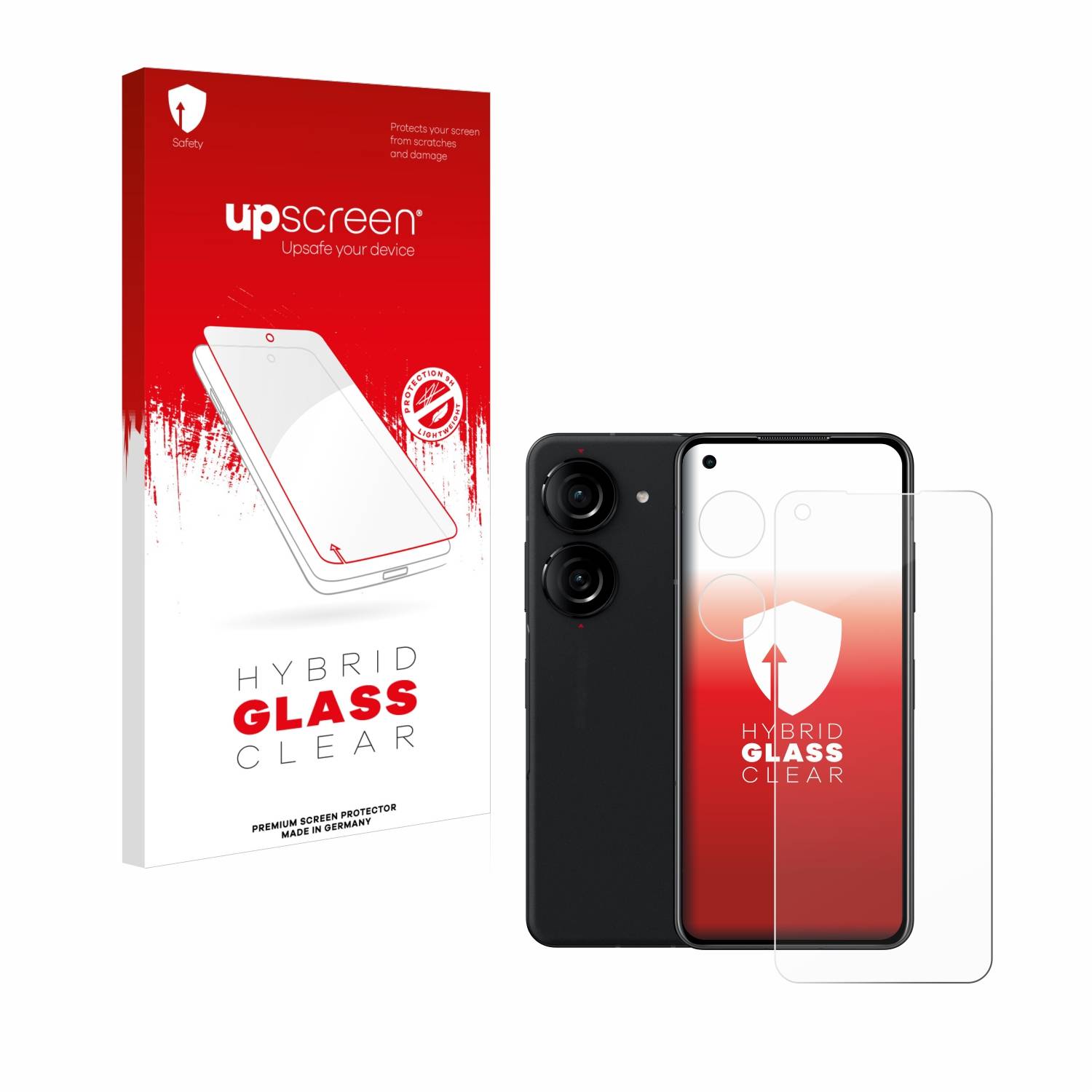 upscreen Hybrid Glas Panzer-Folie für ASUS ZenFone 10 (Display+Kamera)