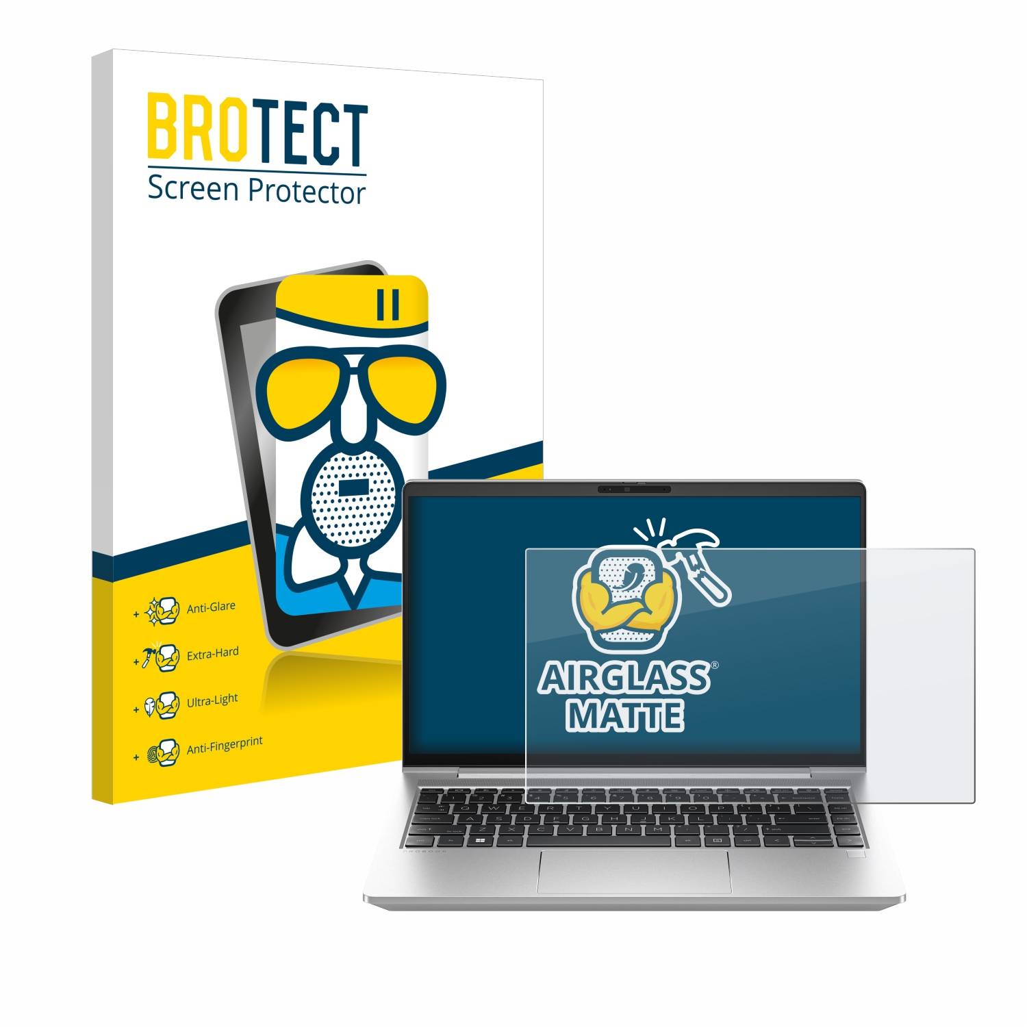 BROTECT AirGlass Matt Glas Schutz Folie für HP ProBook 440 G10