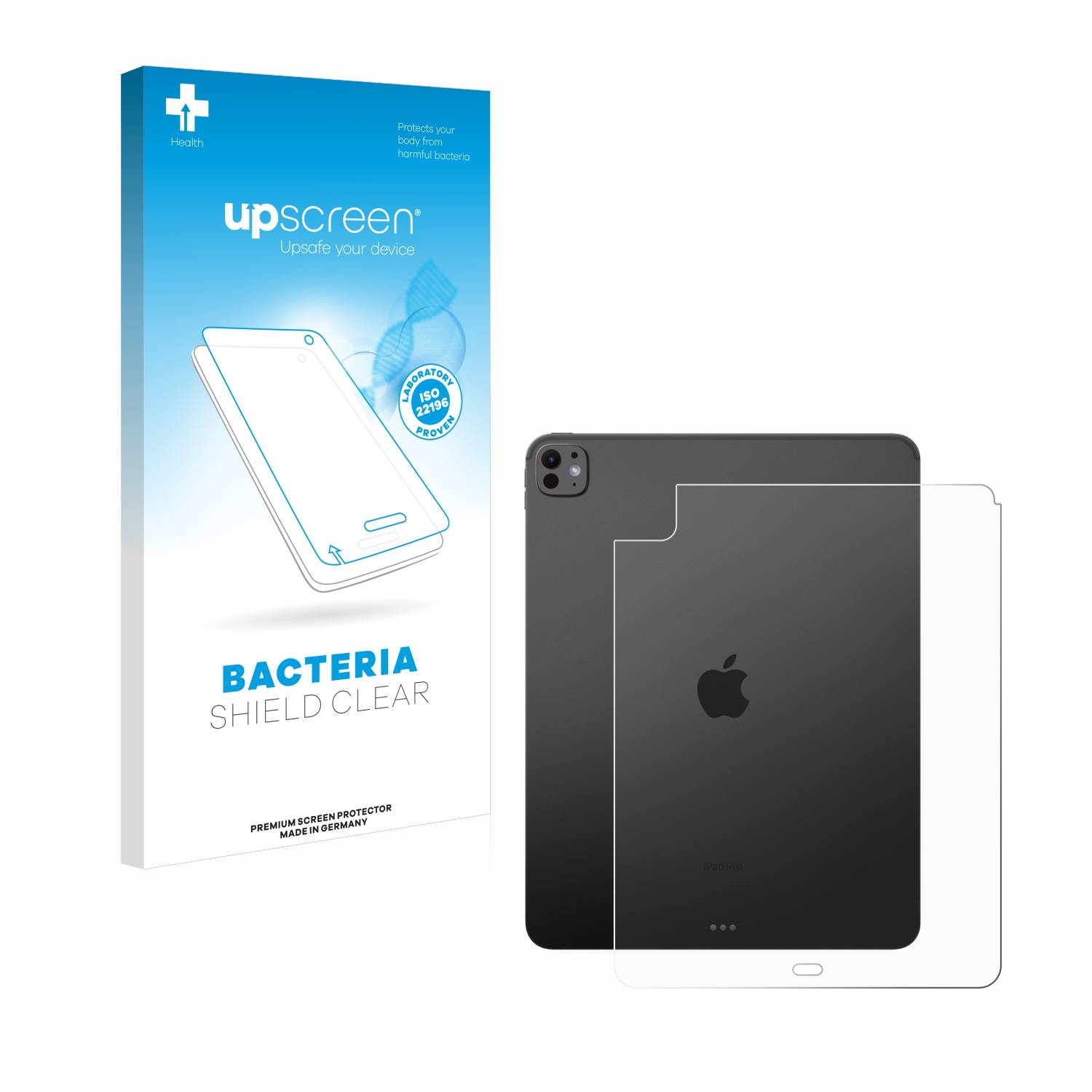 upscreen Bacteria Shield Schutzfolie für Apple iPad Pro 13 WiFi Cellular 2024 (Rückseite) - Antibakteriell