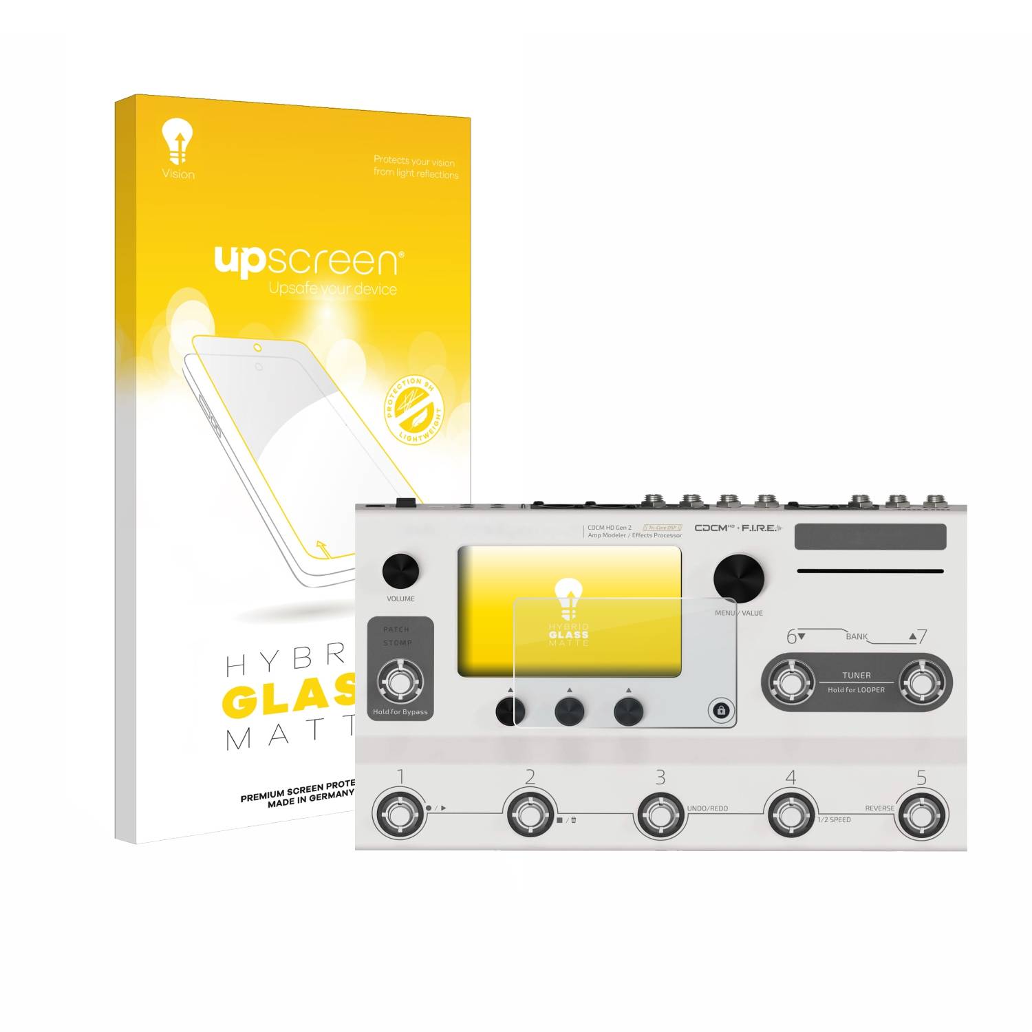 upscreen Hybrid Glas Matt Panzer-Folie für Hotone Ampero II Stage