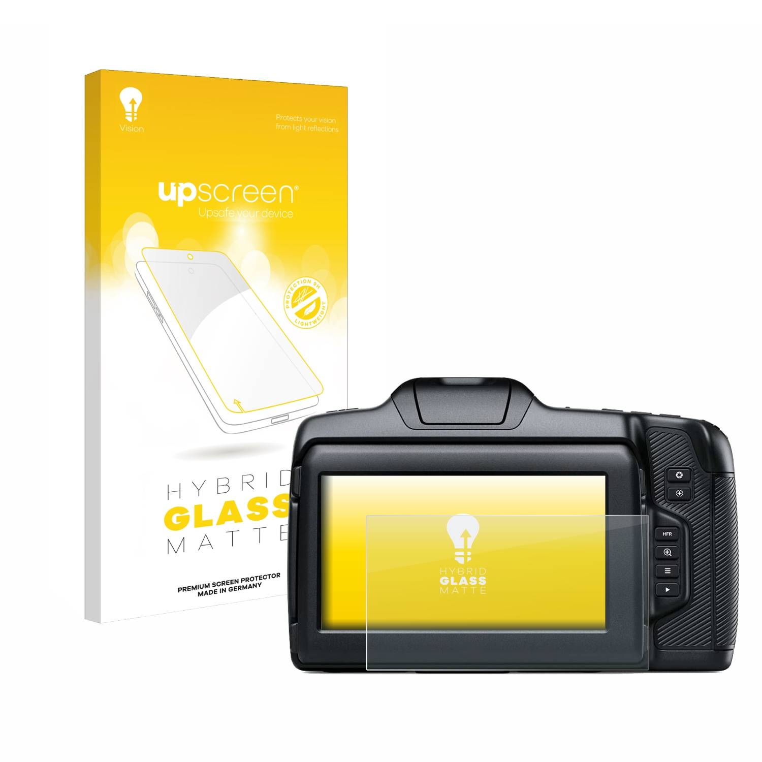 upscreen Hybrid Glas Matt Schutz-Folie für Blackmagic Pocket Cinema Camera 6K G2